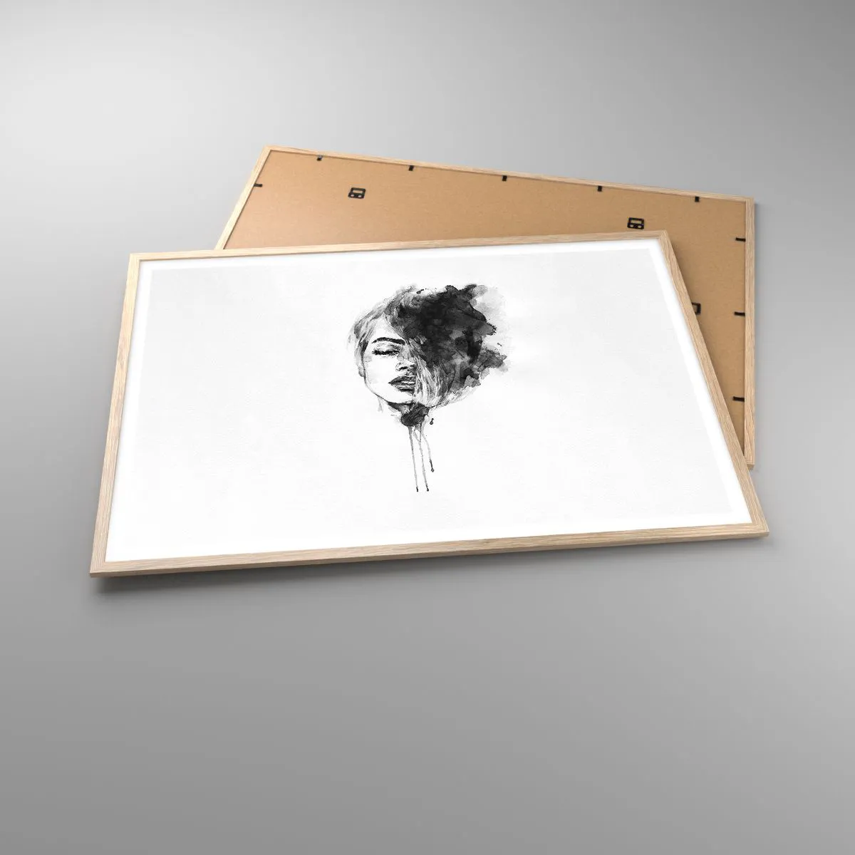 Poster in light oak frame - What Does a Girl Dream about? - 100x70 cm