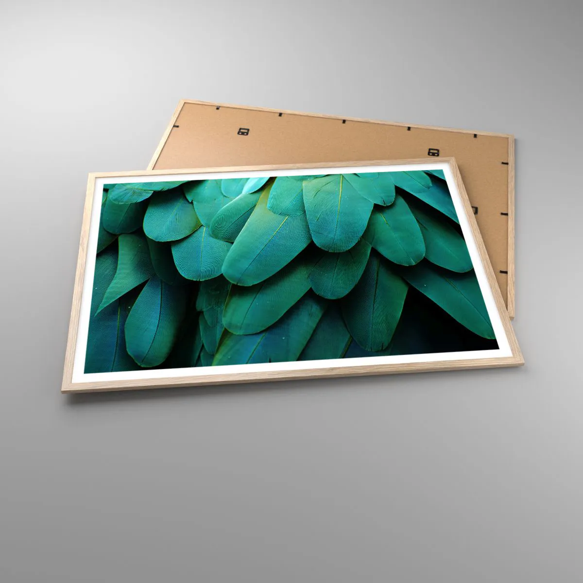 Plakát v rámu světlý dub - Přesnost papouščí povahy - 100x70 cm