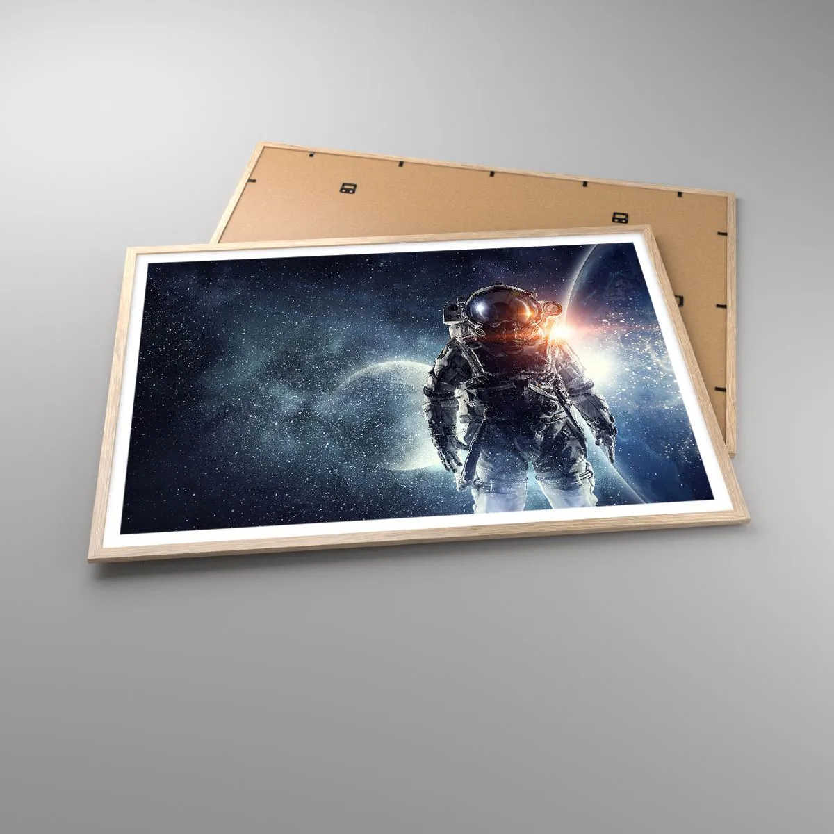 Affiche dans un chêne clair - Poster - Aventure spatiale - 100x70 cm