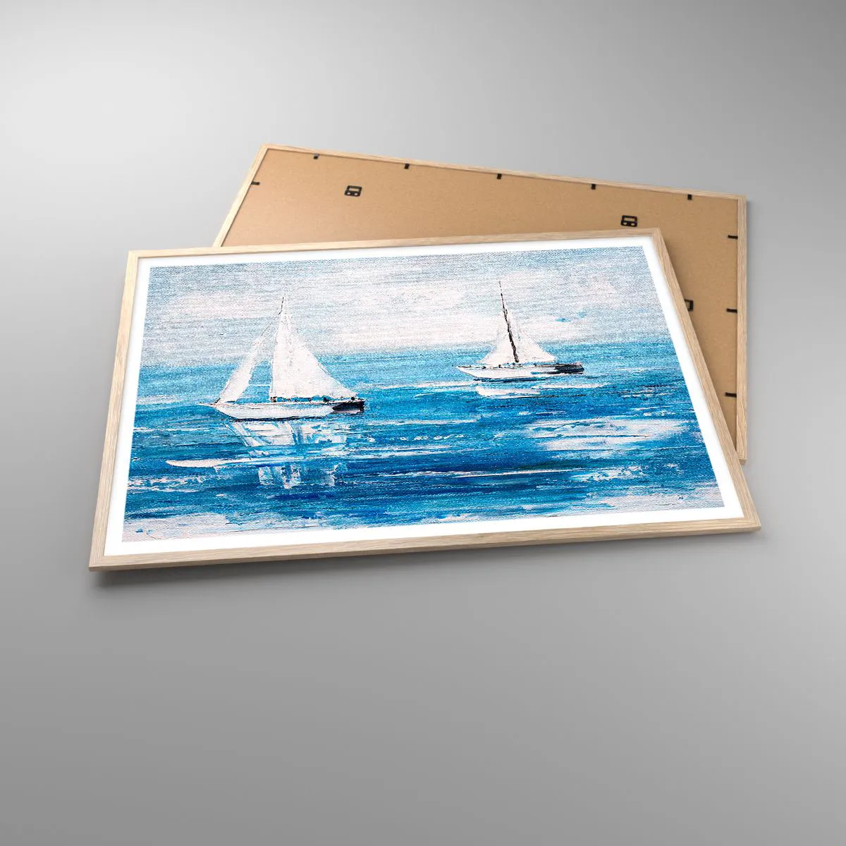 Affiche dans un chêne clair - Poster - Avec un ami à mes côtés - 100x70 cm