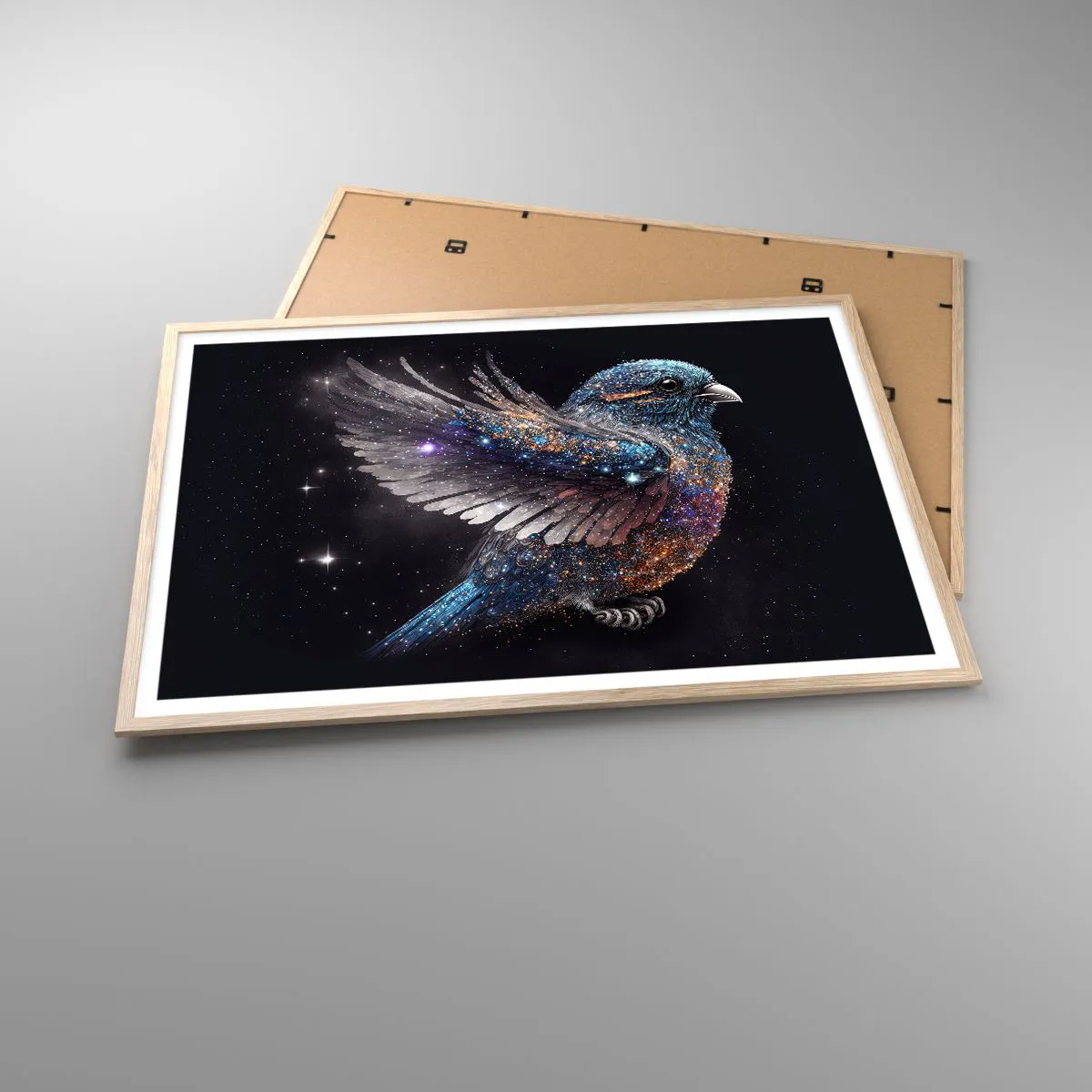 Poster in light oak frame - Diamond Sparrow - 100x70 cm