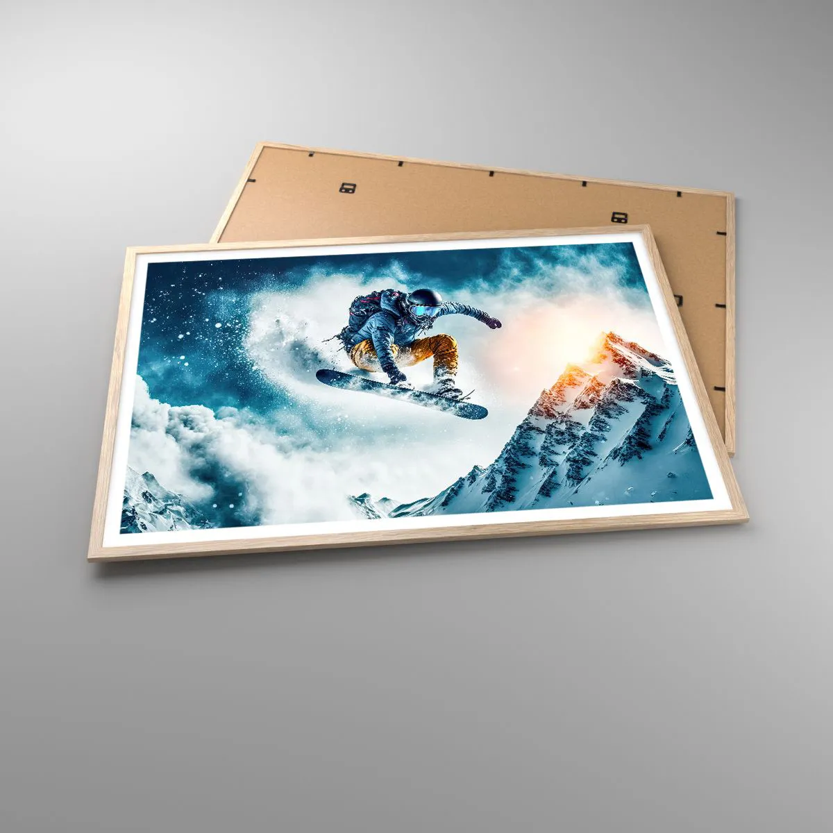 Poster în ramă de stejar deschis - Emoții extreme - 100x70 cm