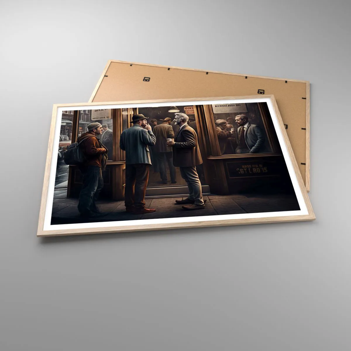 Pôster com moldura de carvalho claro - Boa hora do dia - 100x70 cm