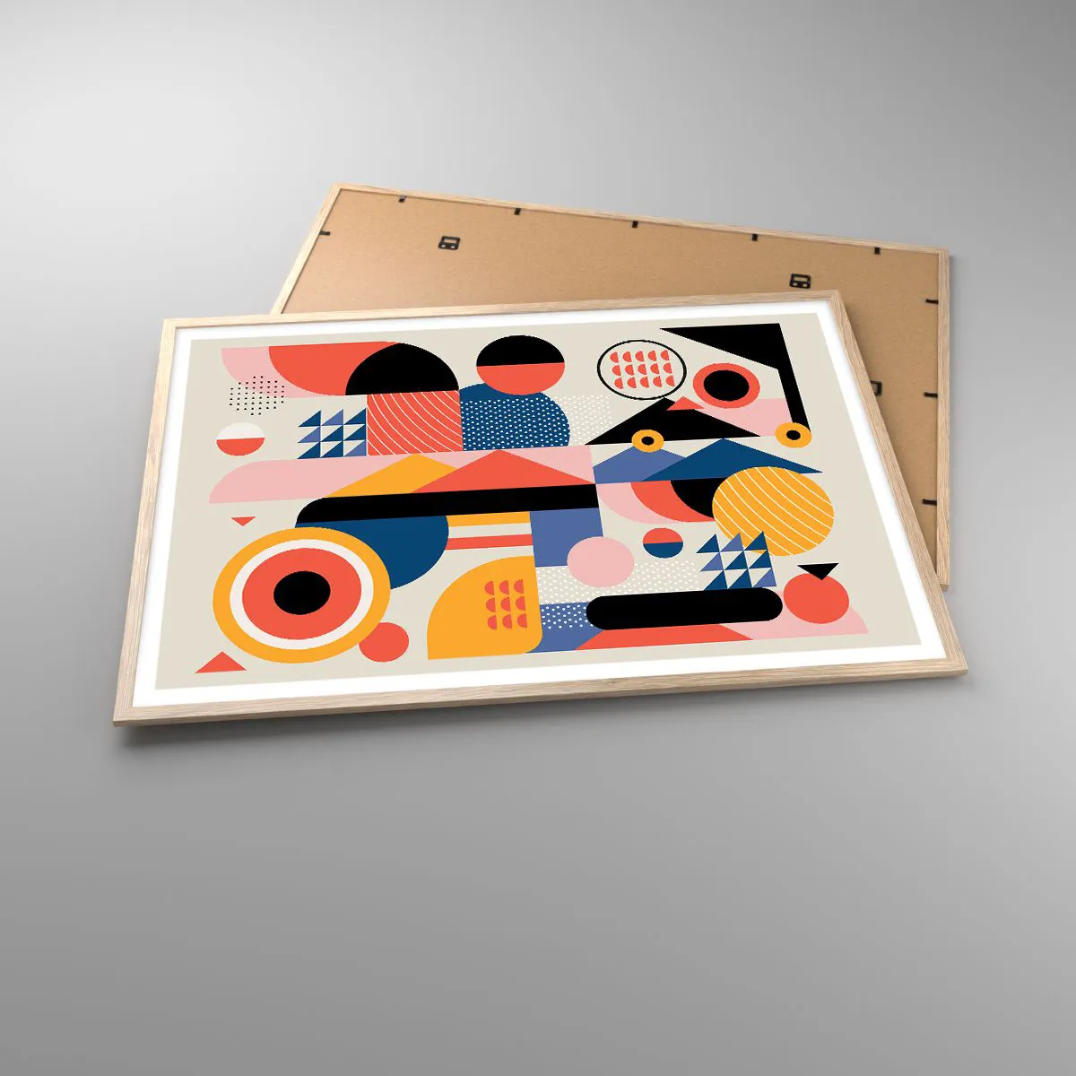 Poszter világos tölgy keretben - Összetétel: játszadozzunk - 100x70 cm