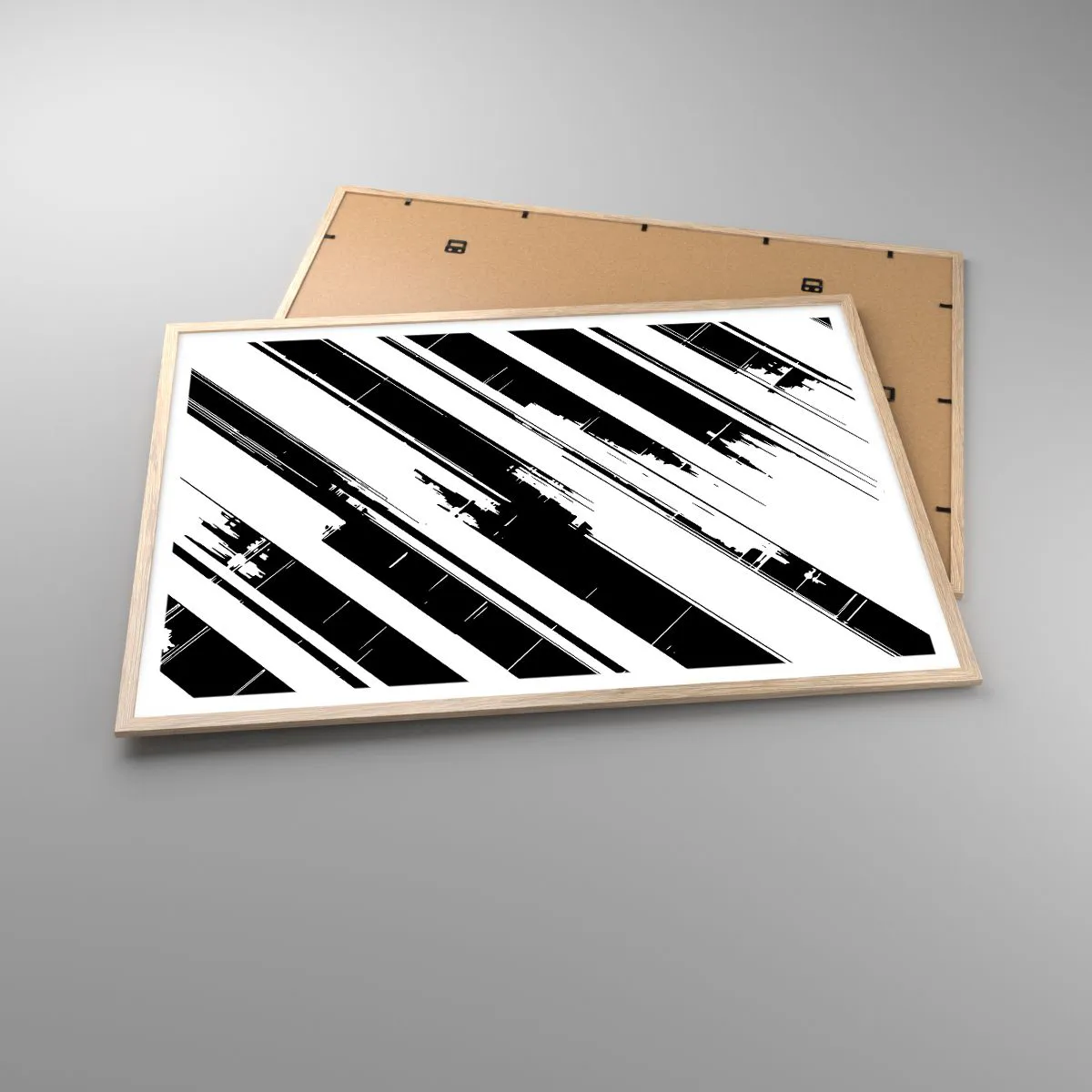 Een poster in een licht eiken lijst - Een intense en dynamische compositie - 100x70 cm