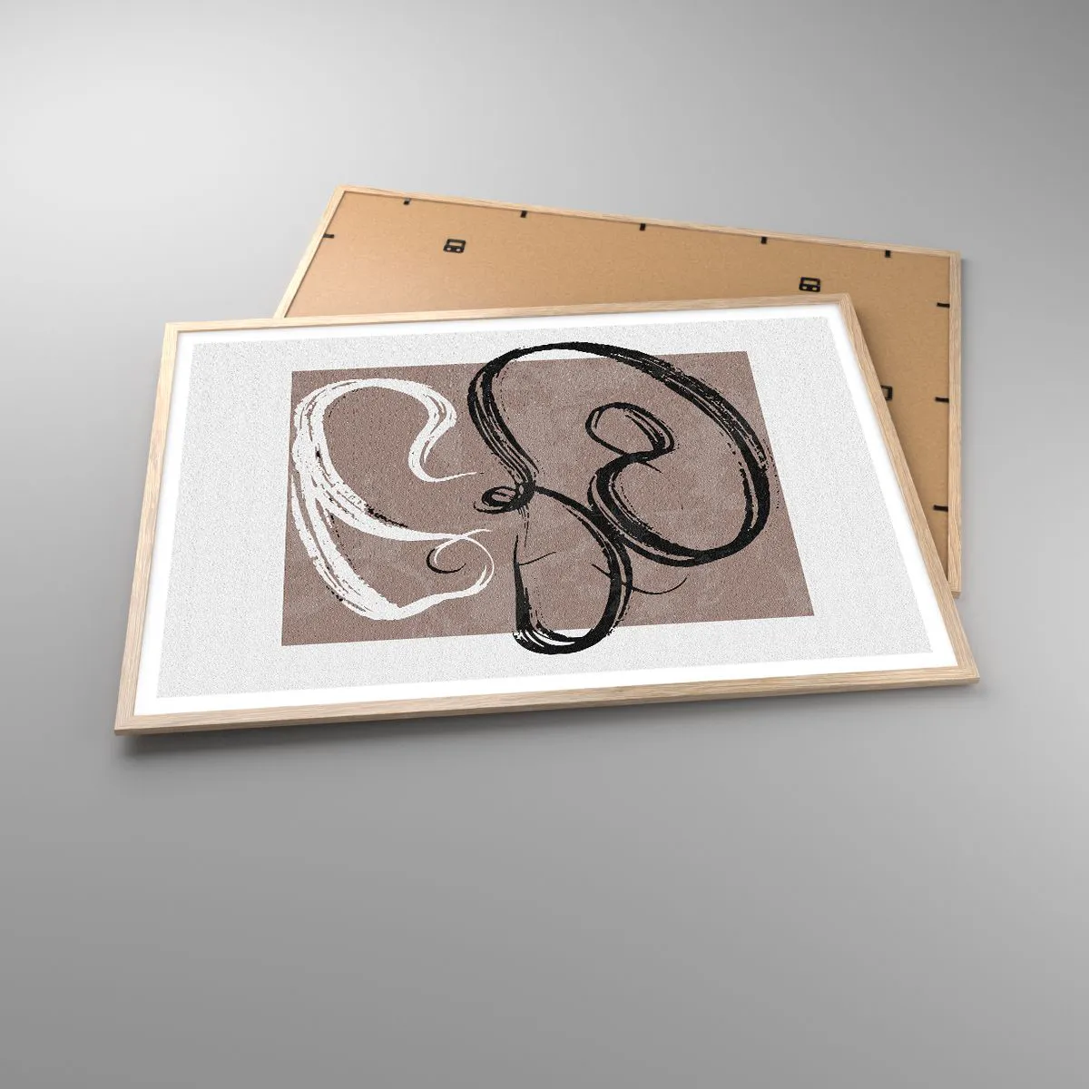 Poszter világos tölgy keretben - Kompozíció - a teljesség keresése - 100x70 cm