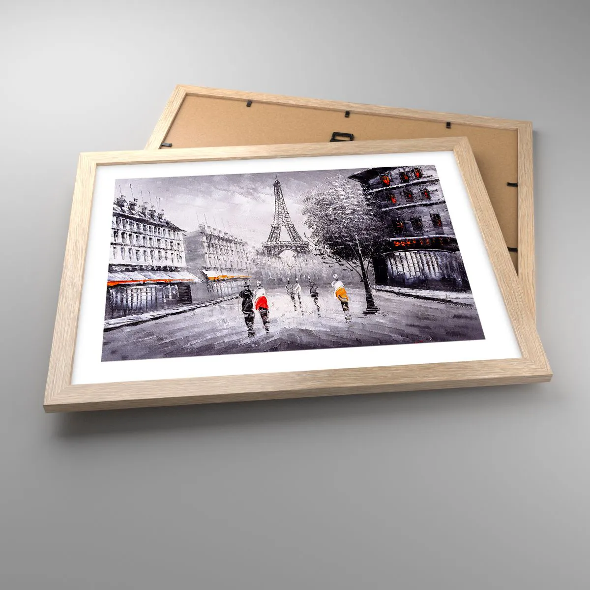 Poster in light oak frame - Parisian Walk - 40x30 cm