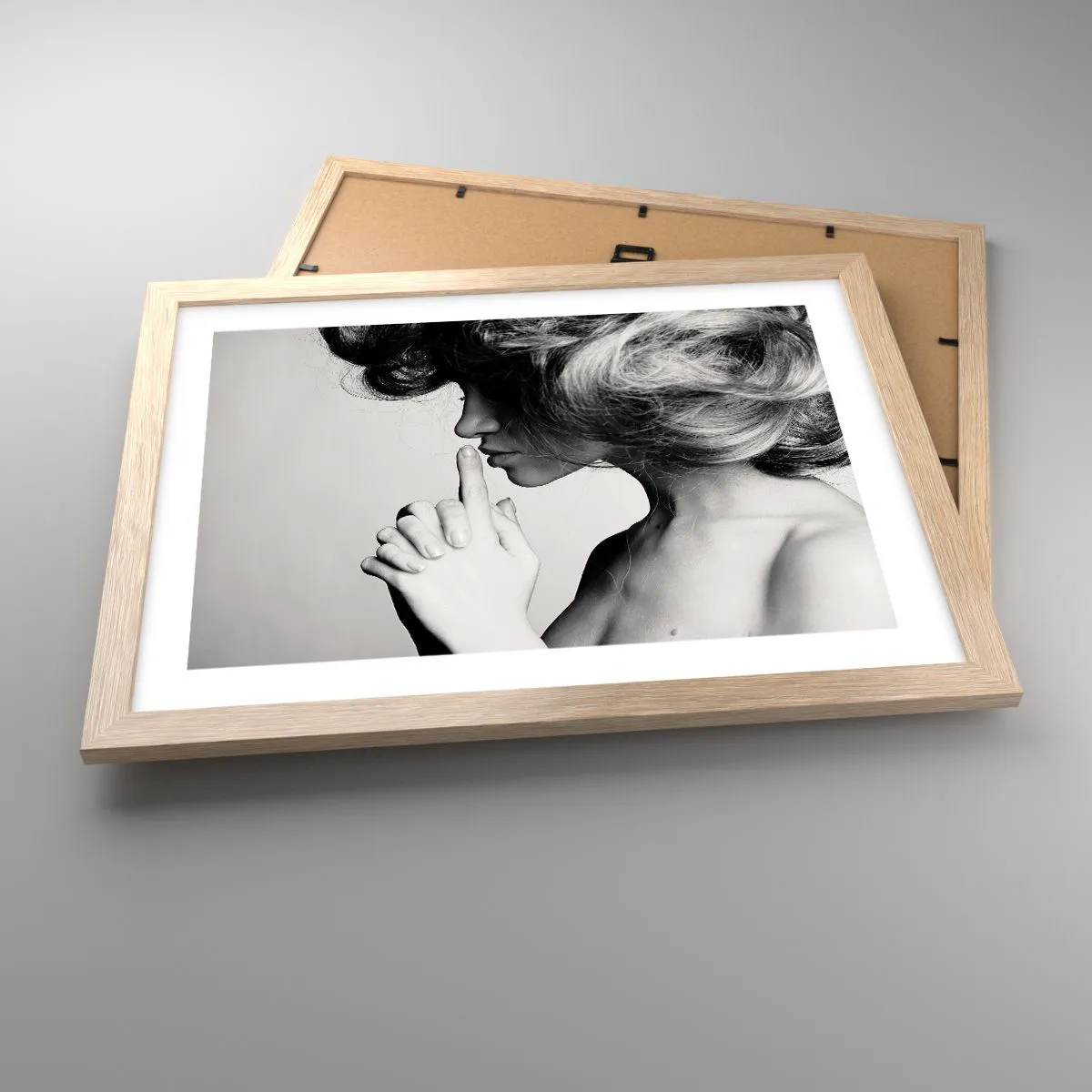 Plakat i ramme af lyst egetræ - Lyt til sig selv - 40x30 cm