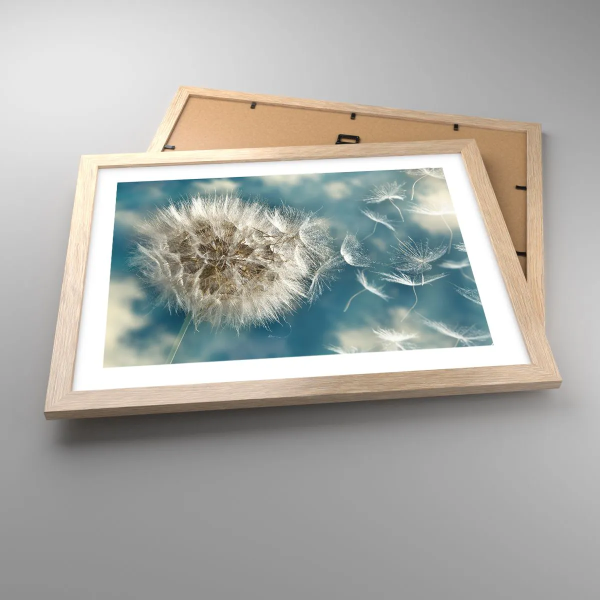 Plakat i ramme af lyst egetræ - En engels åndedræt - 40x30 cm