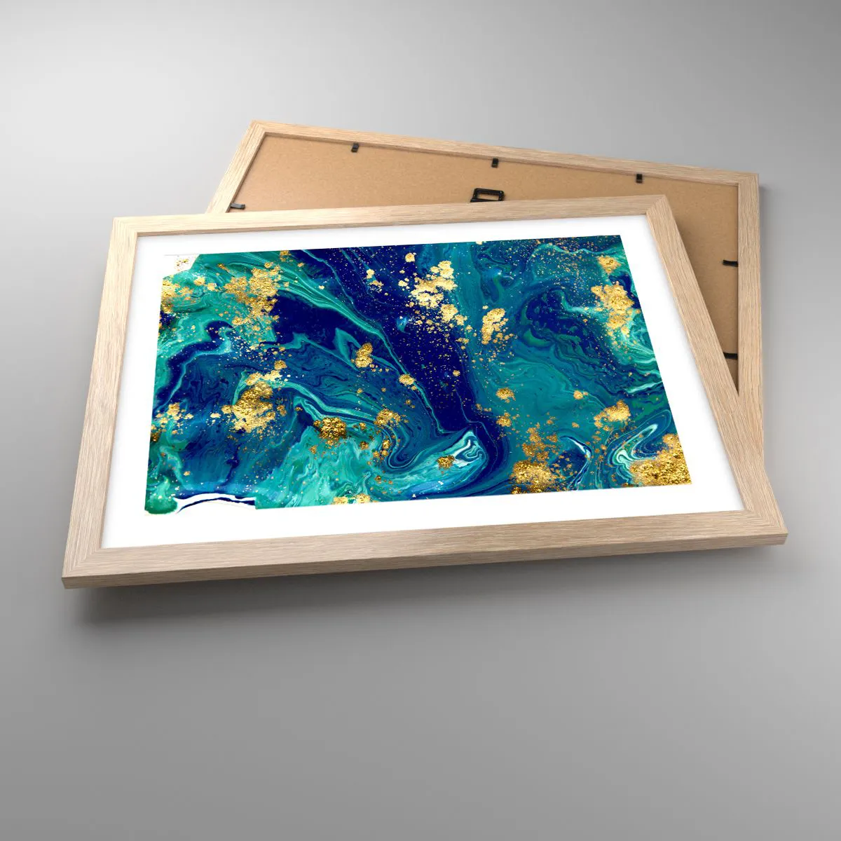 Póster en marco roble claro - Pétalos de sol - 40x30 cm