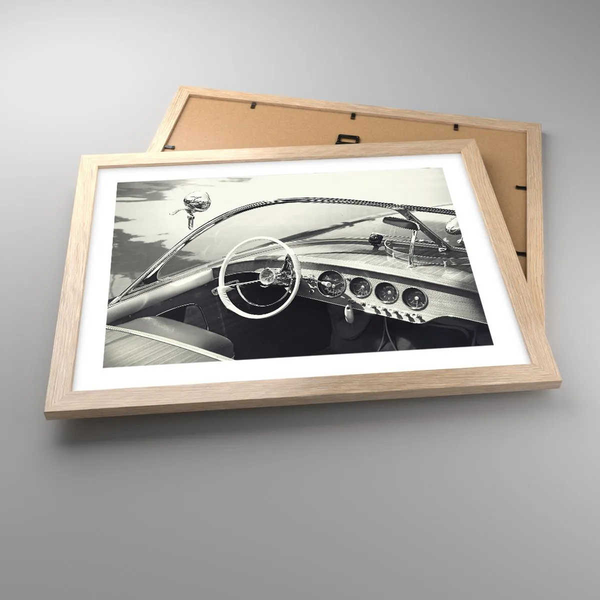 Poszter világos tölgy keretben - Időjárás a gazdagoknak - 40x30 cm