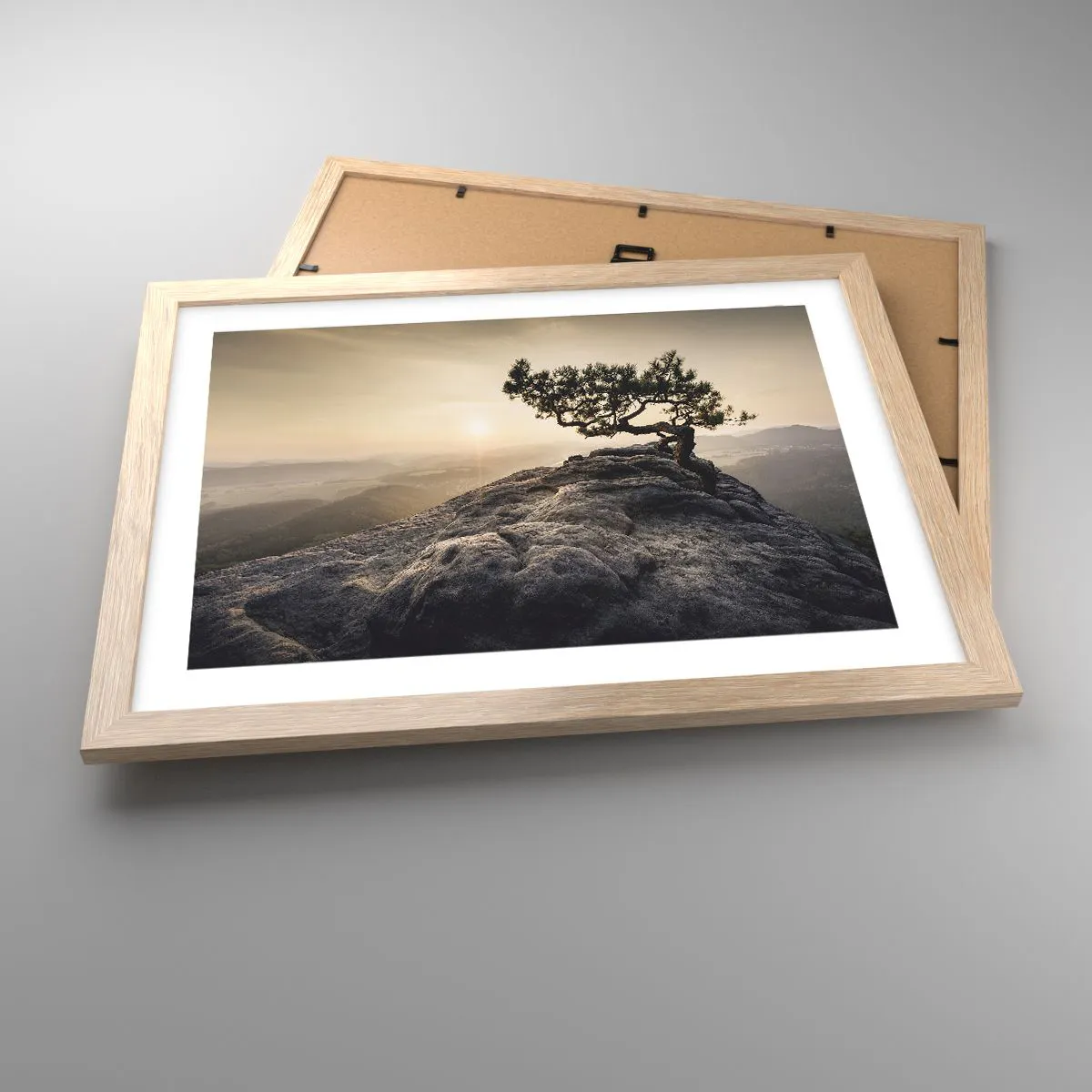 Poster în ramă de stejar deschis - Viața învinge întotdeauna - 40x30 cm