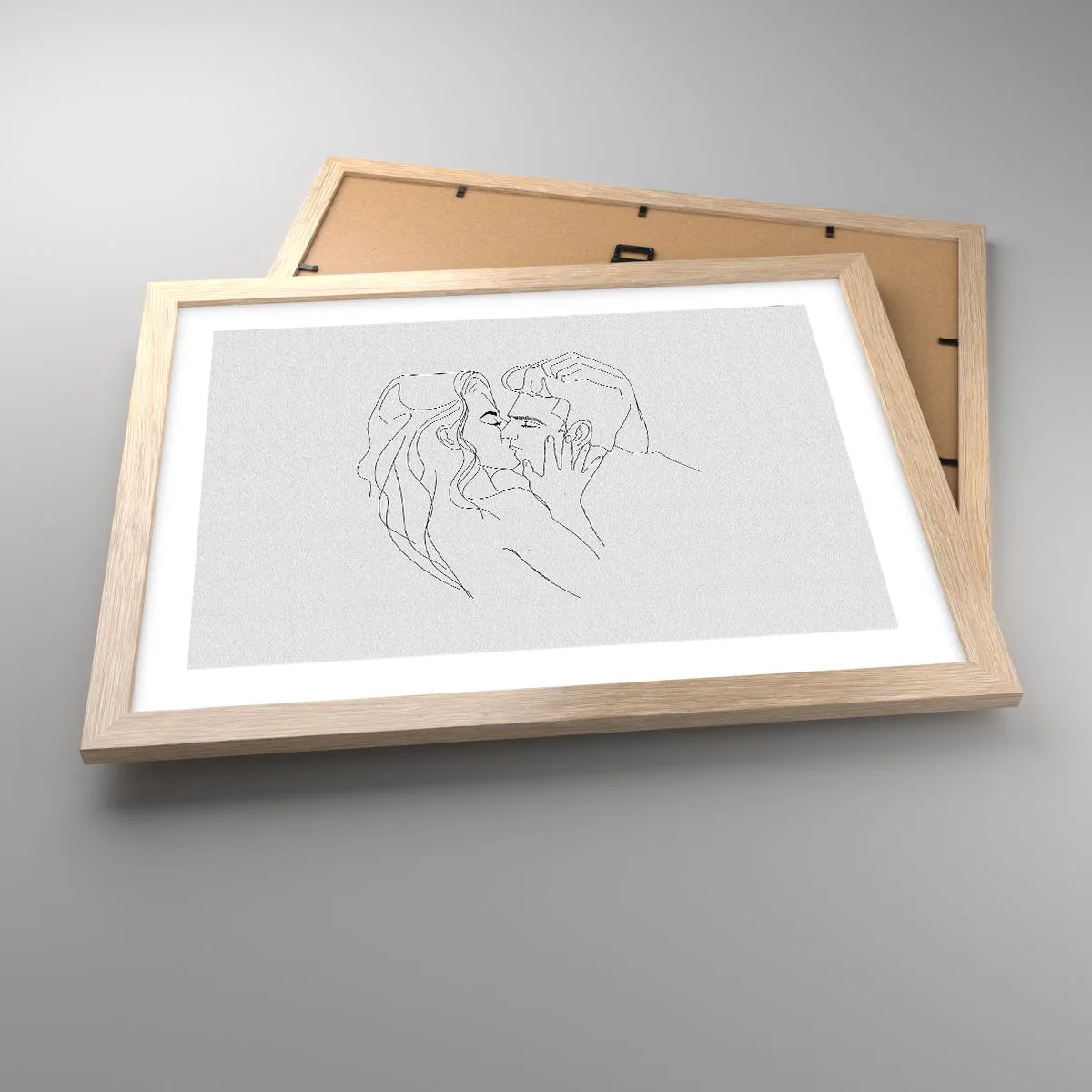 Pôster com moldura de carvalho claro - Com a mesma linha - 40x30 cm