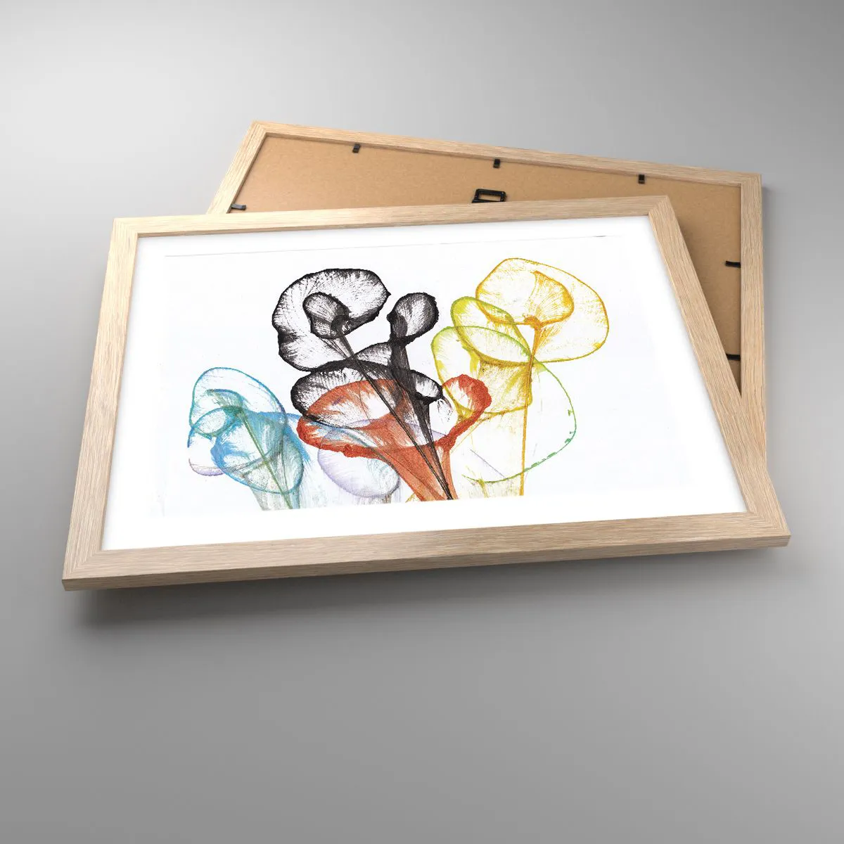 Affiche dans un chêne clair - Poster - Fleurs avec une âme - 40x30 cm