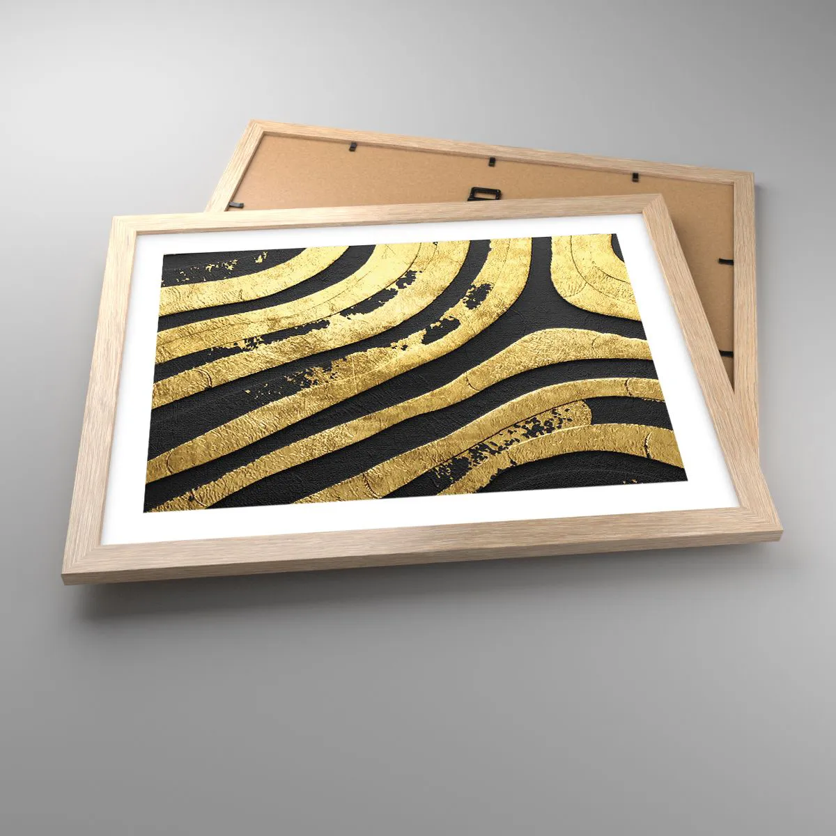 Plakát v rámu světlý dub - Vše plyne - 40x30 cm