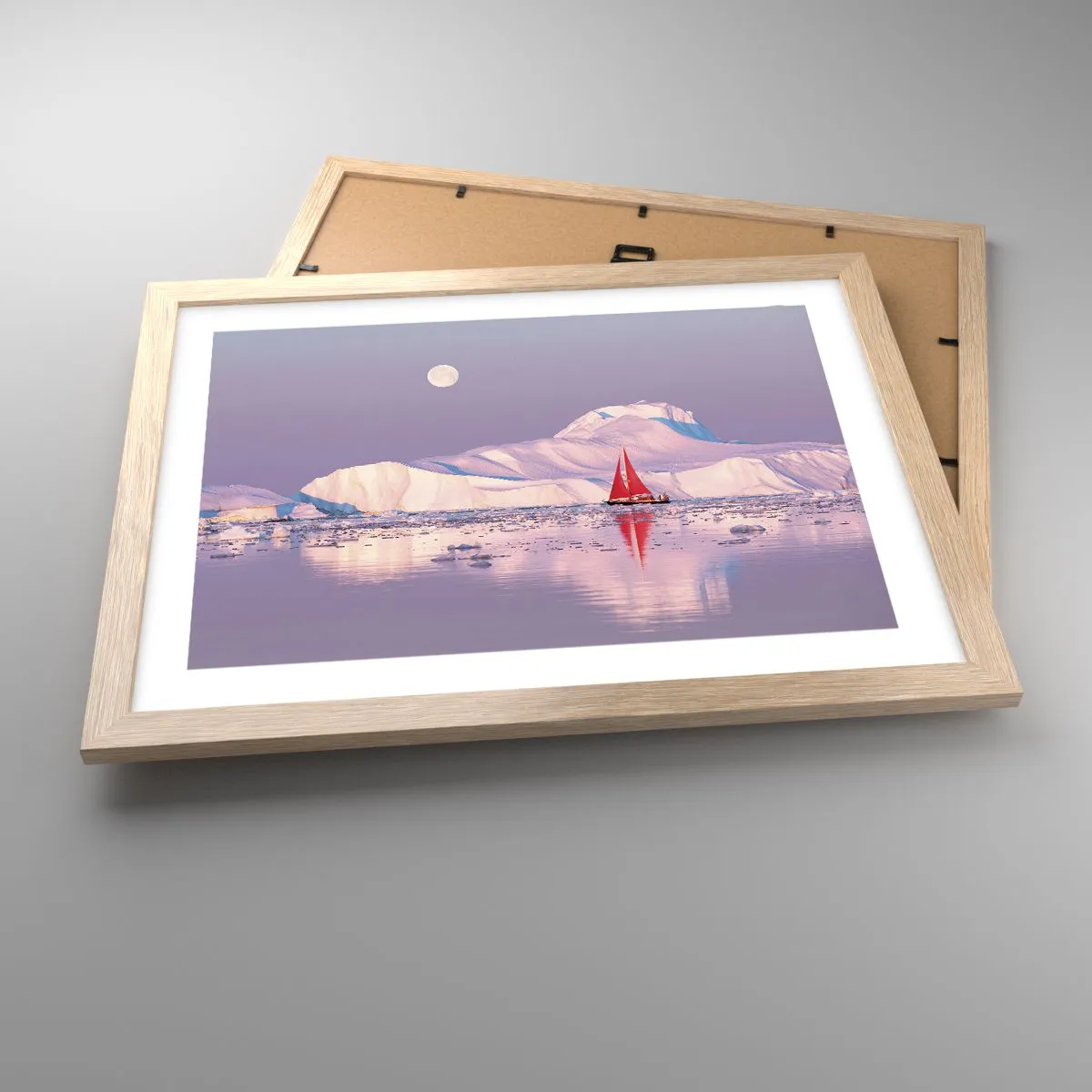 Poster in einem Rahmen aus heller Eiche - Die Hitze des Segels, die Kälte des Eises - 40x30 cm