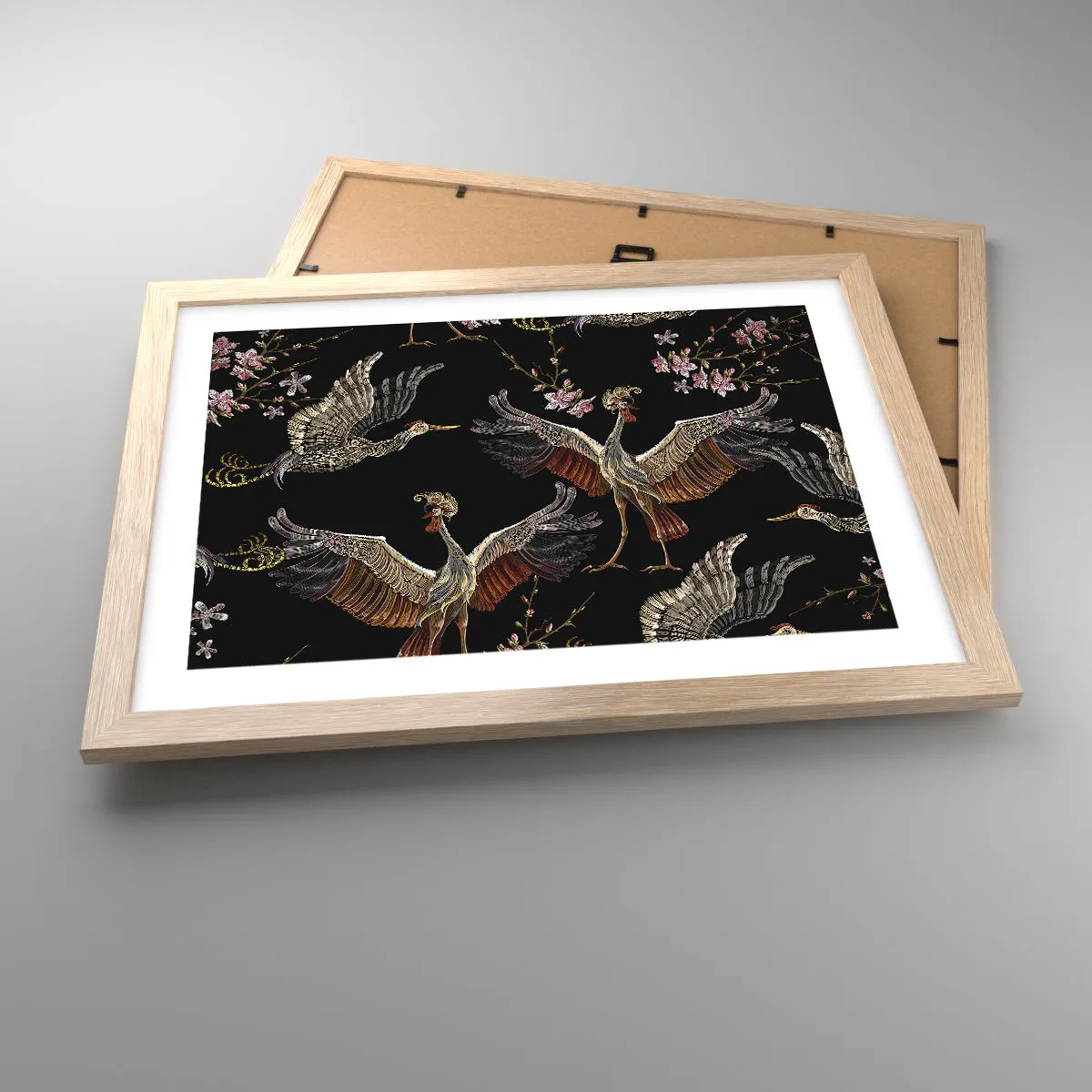 Affiche dans un chêne clair - Poster - Un oiseau de conte de fées - 40x30 cm