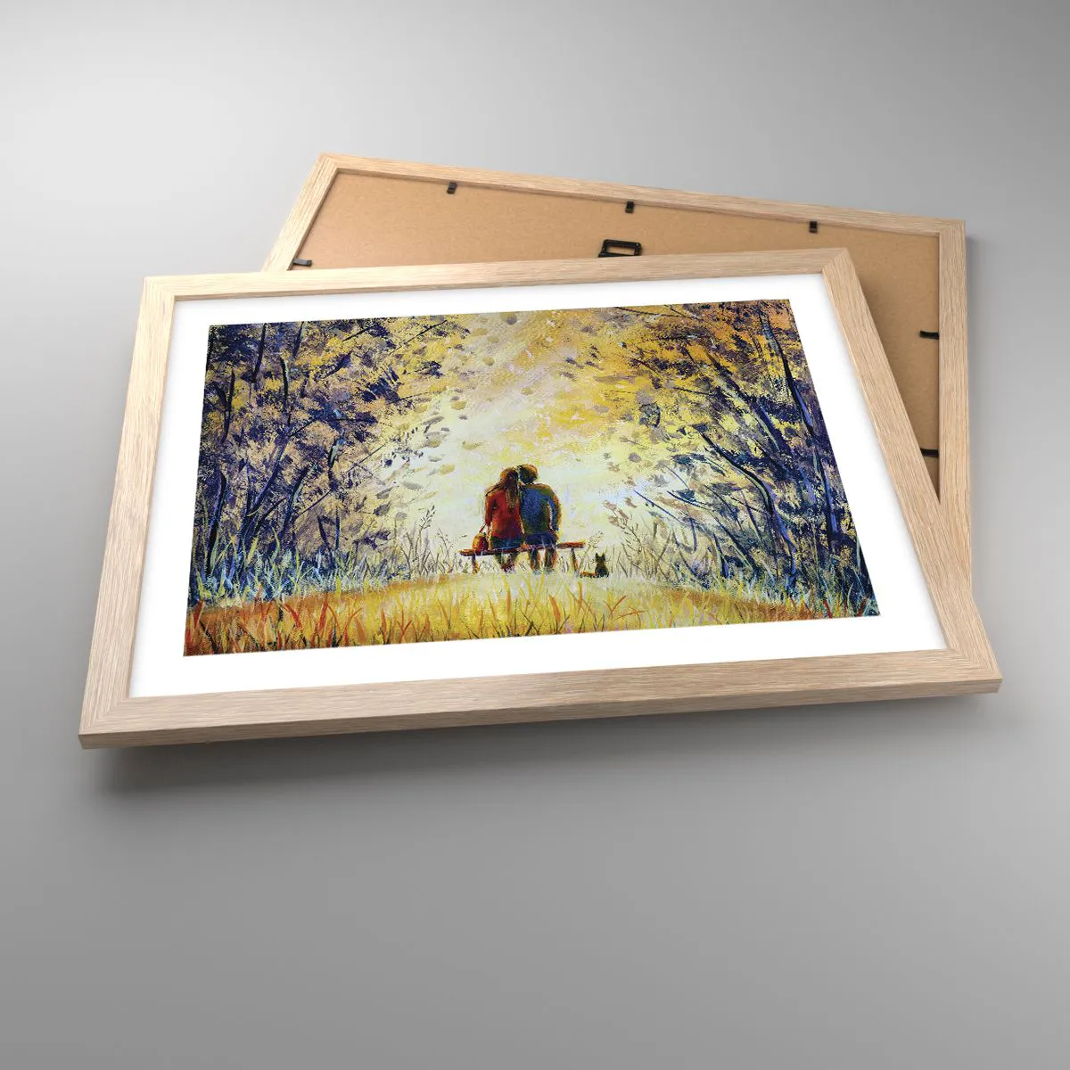 Plakat i ramme af lyst egetræ - Et magisk øjeblik - 40x30 cm