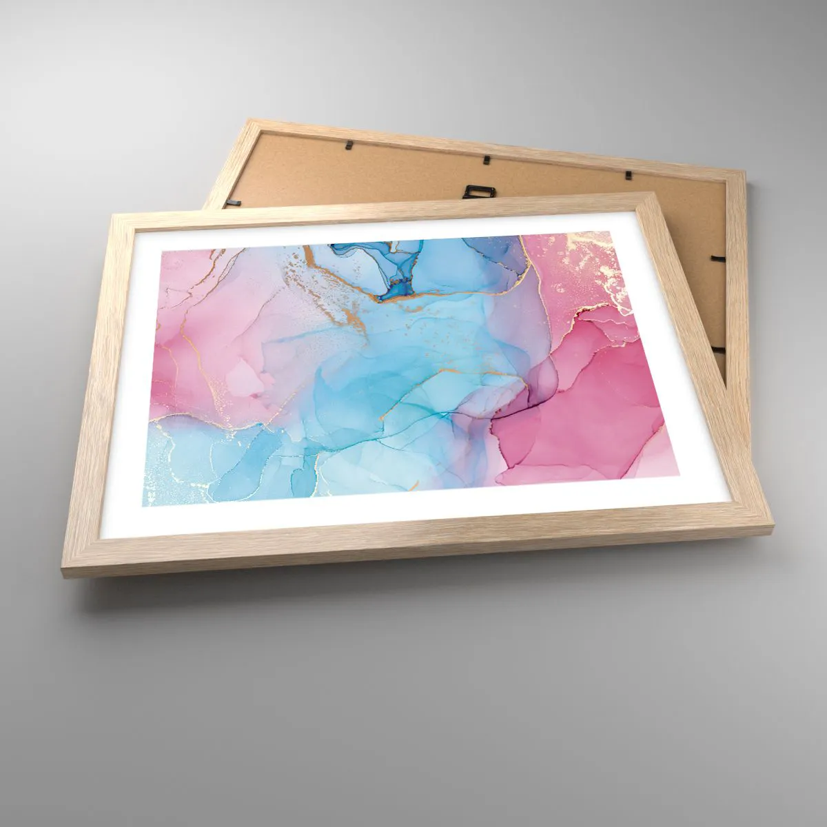 Affiche dans un chêne clair - Poster - Rencontre et mélange - 40x30 cm