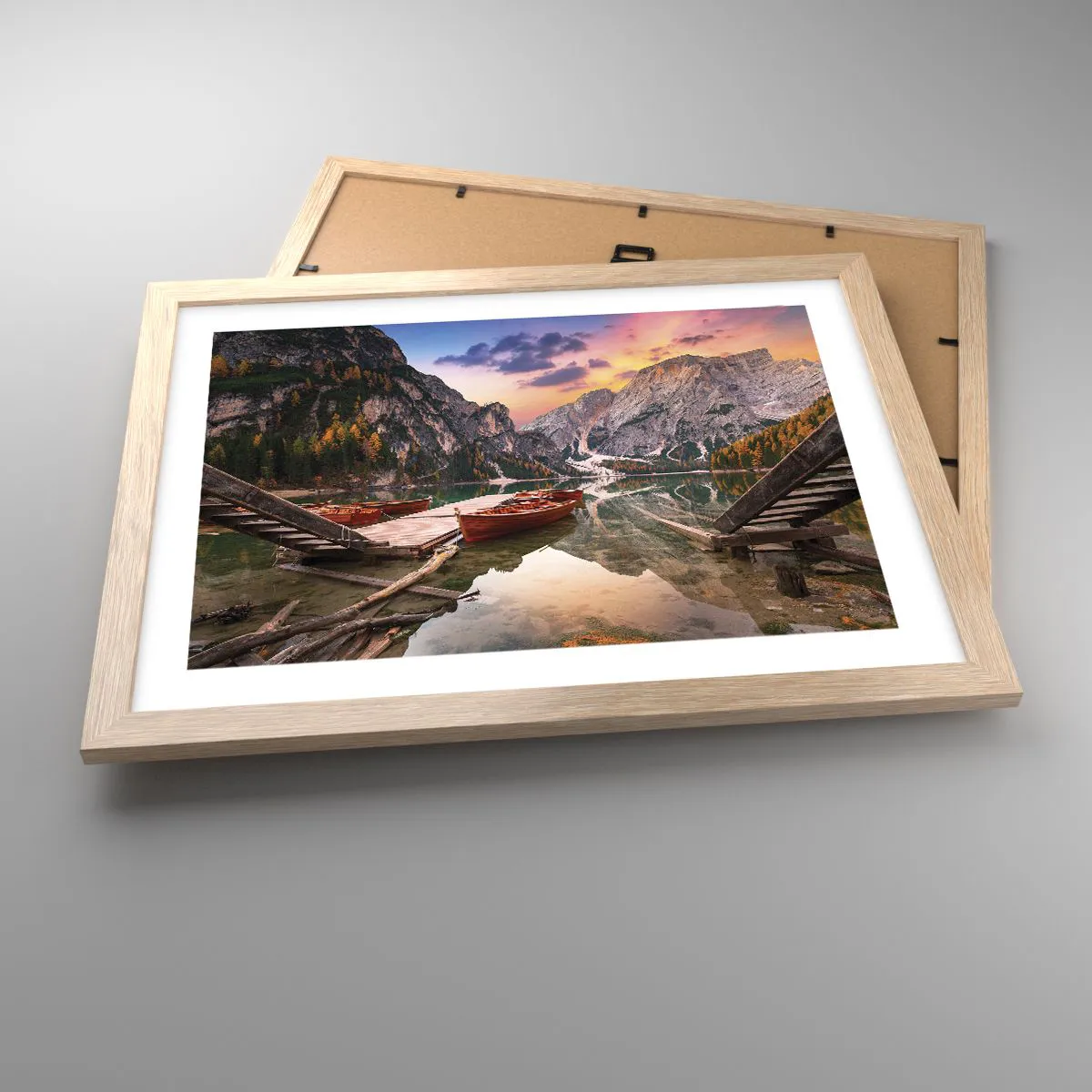 Poster in light oak frame - Promise of a Day - 40x30 cm