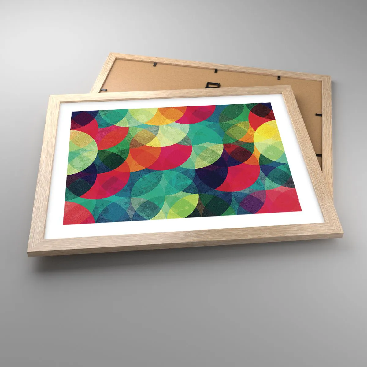 Plakat i ramme af lyst egetræ - Ind i regnbuens opstigning - 40x30 cm