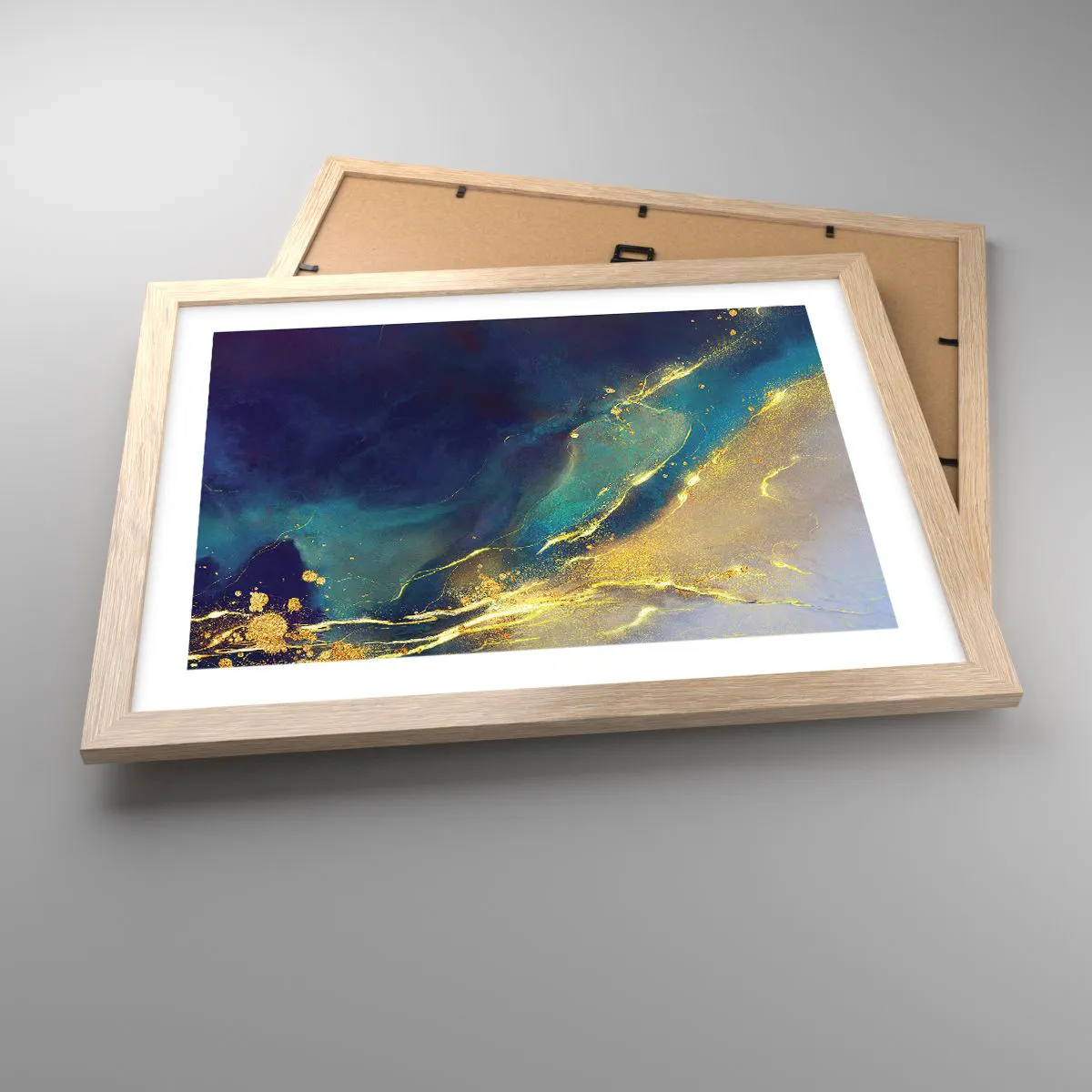 Poster in einem Rahmen aus heller Eiche - Der goldene Teich - 40x30 cm