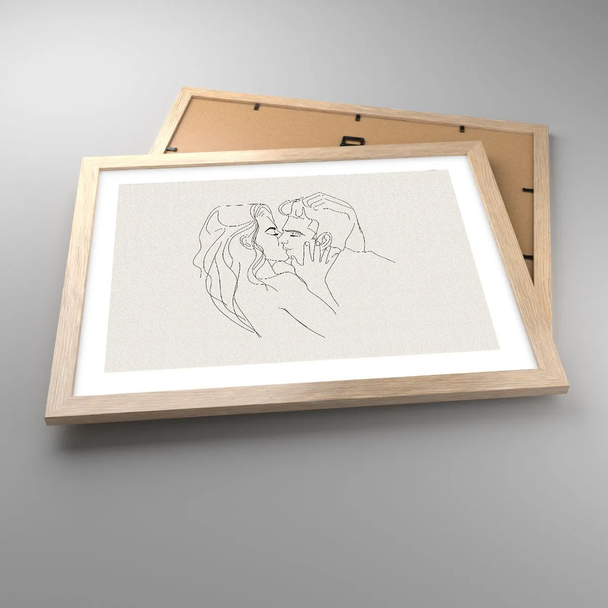 Plakat i ramme af lyst egetræ - Forviklet i følelser - 40x30 cm