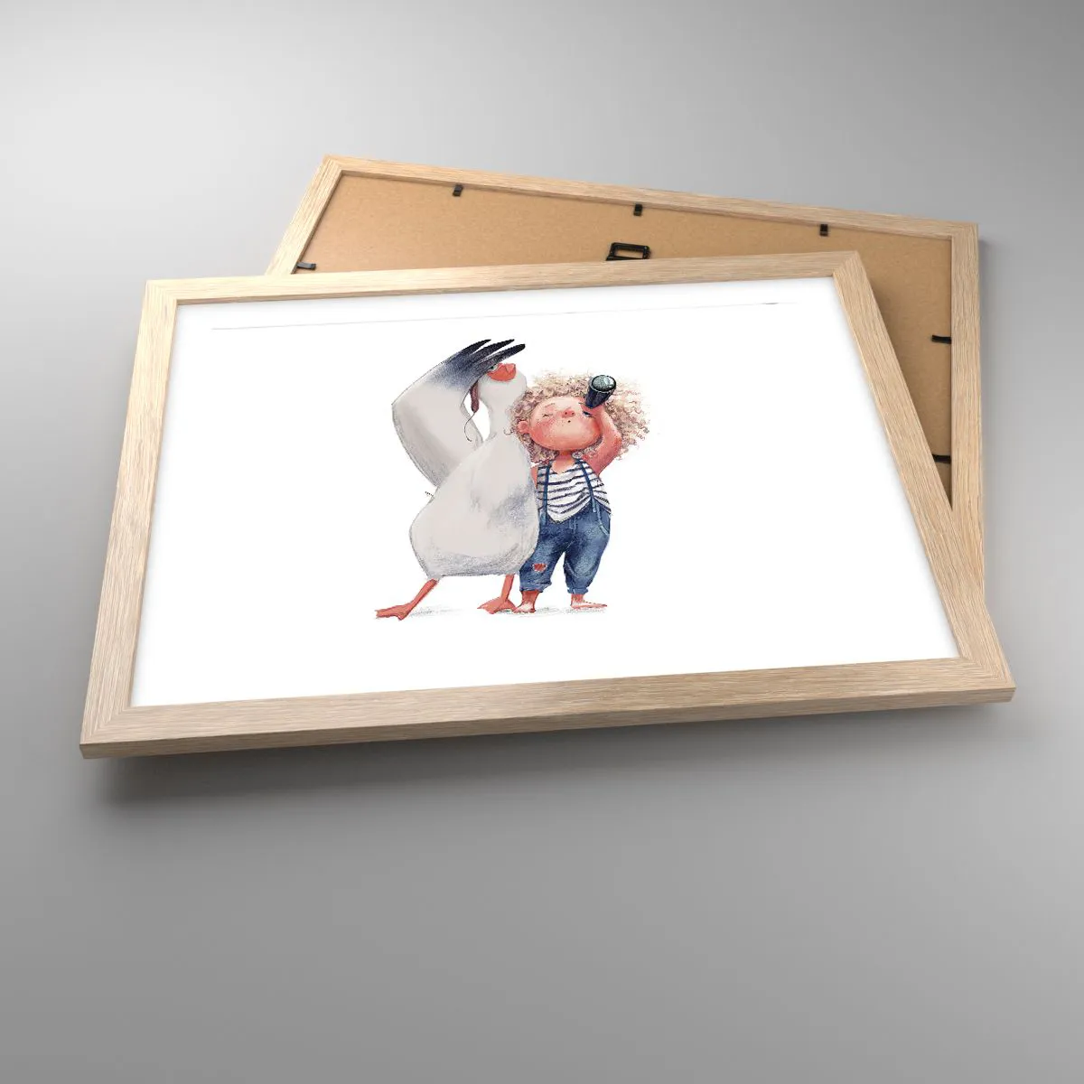 Plakat i ramme af lyst egetræ - En plan for en fantastisk rejse - 40x30 cm