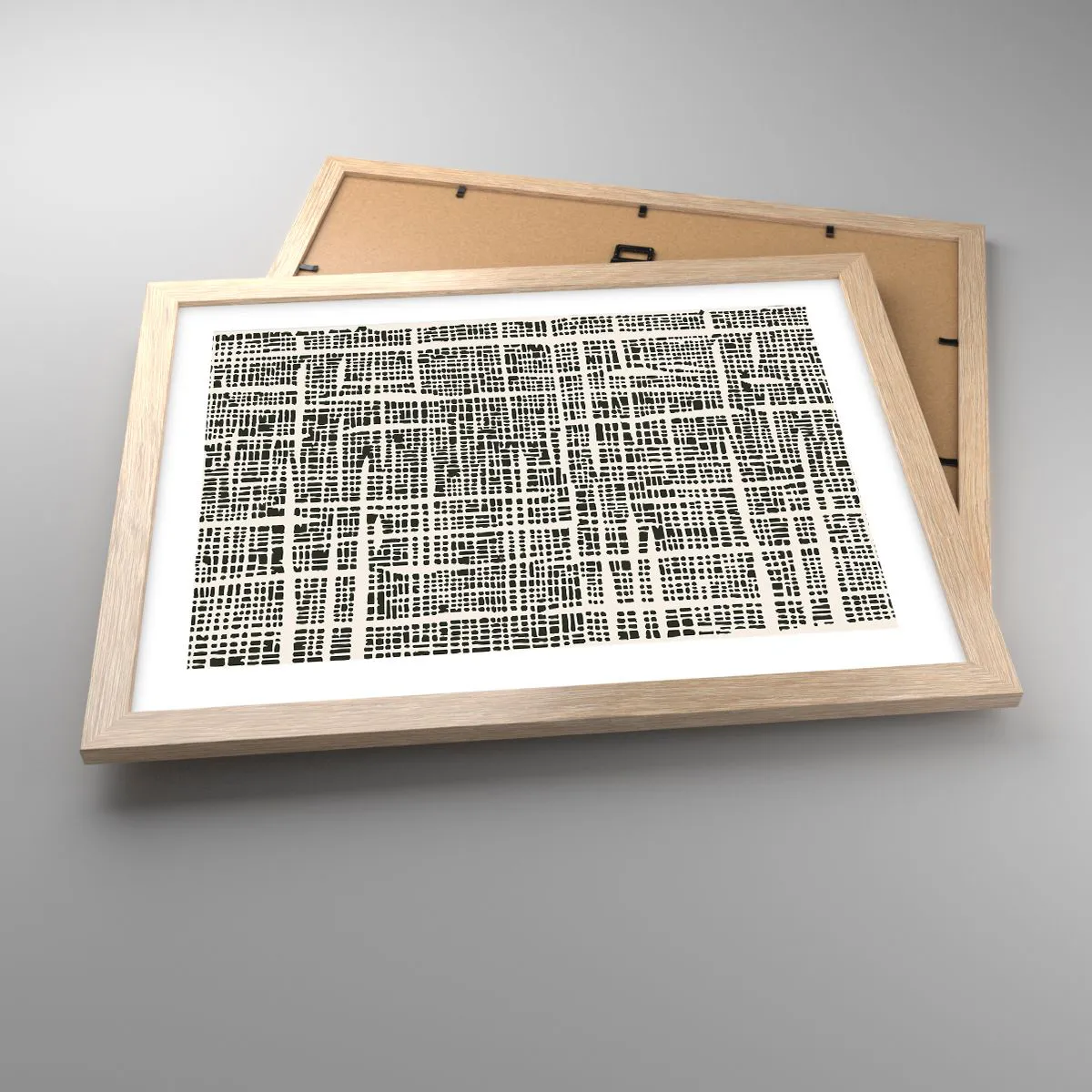 Pôster com moldura de carvalho claro - Uma composição tecida - 40x30 cm