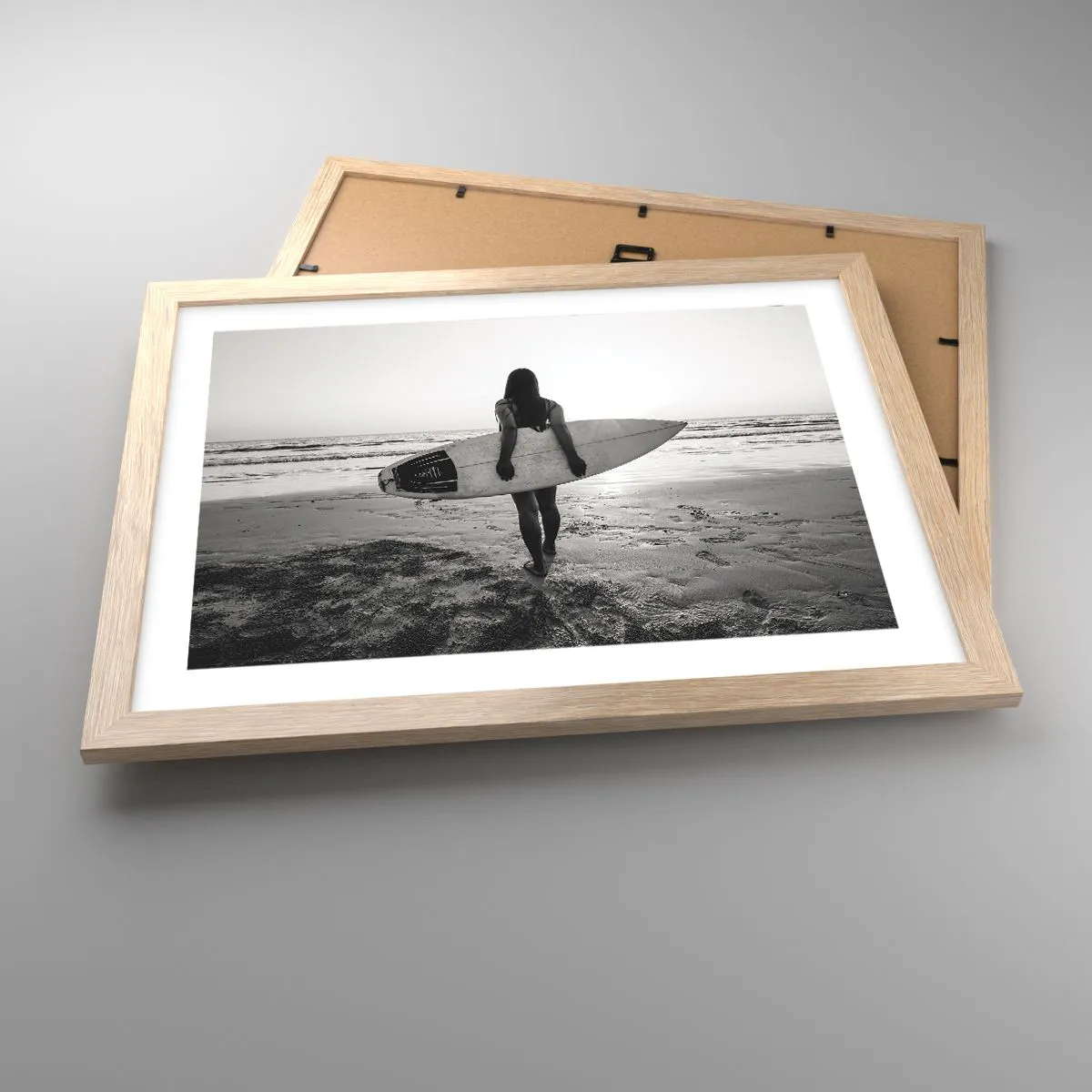Poster in light oak frame - Daughter of Sea Wave - 40x30 cm