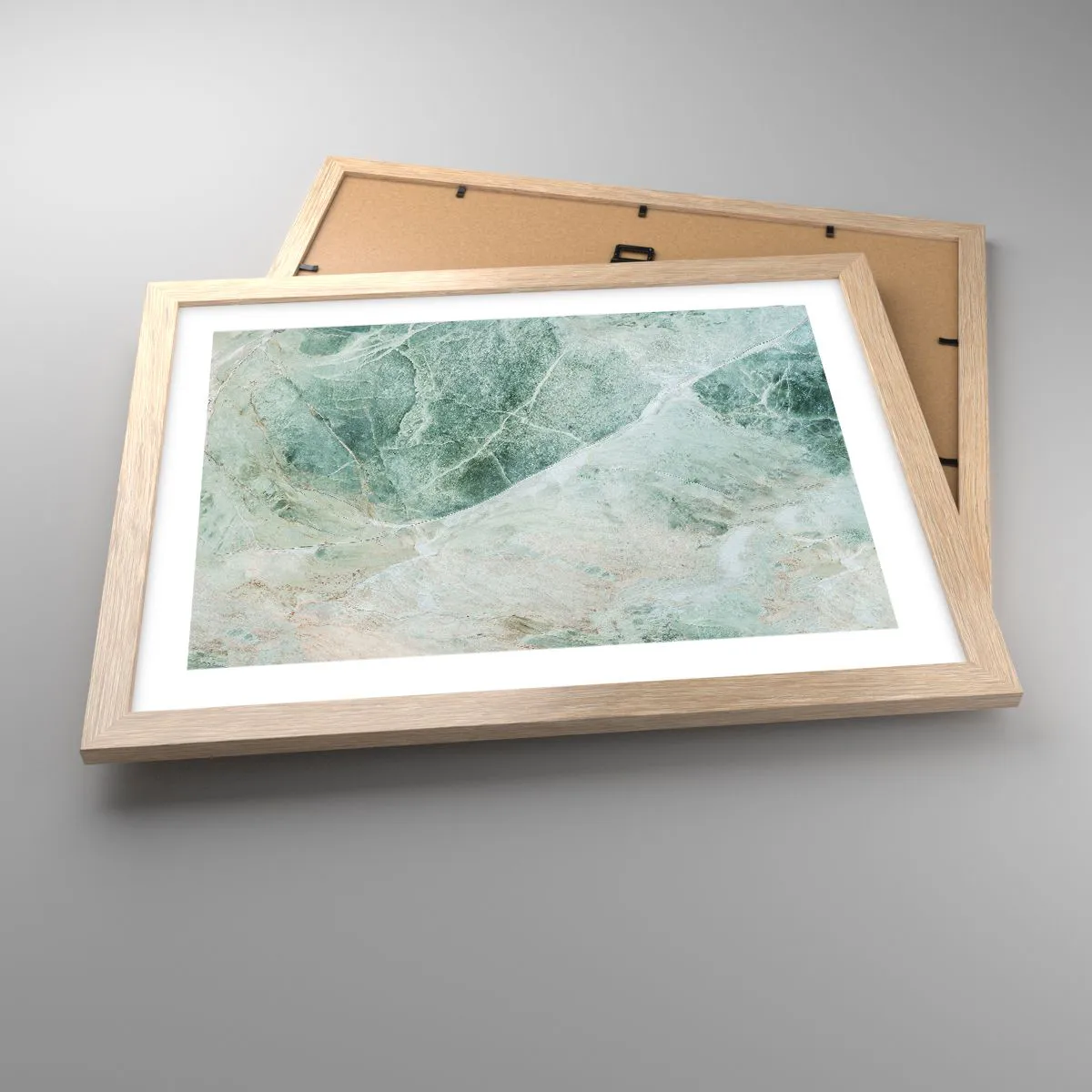 Plakát v rámu světlý dub - Ctný chlad kamene - 40x30 cm