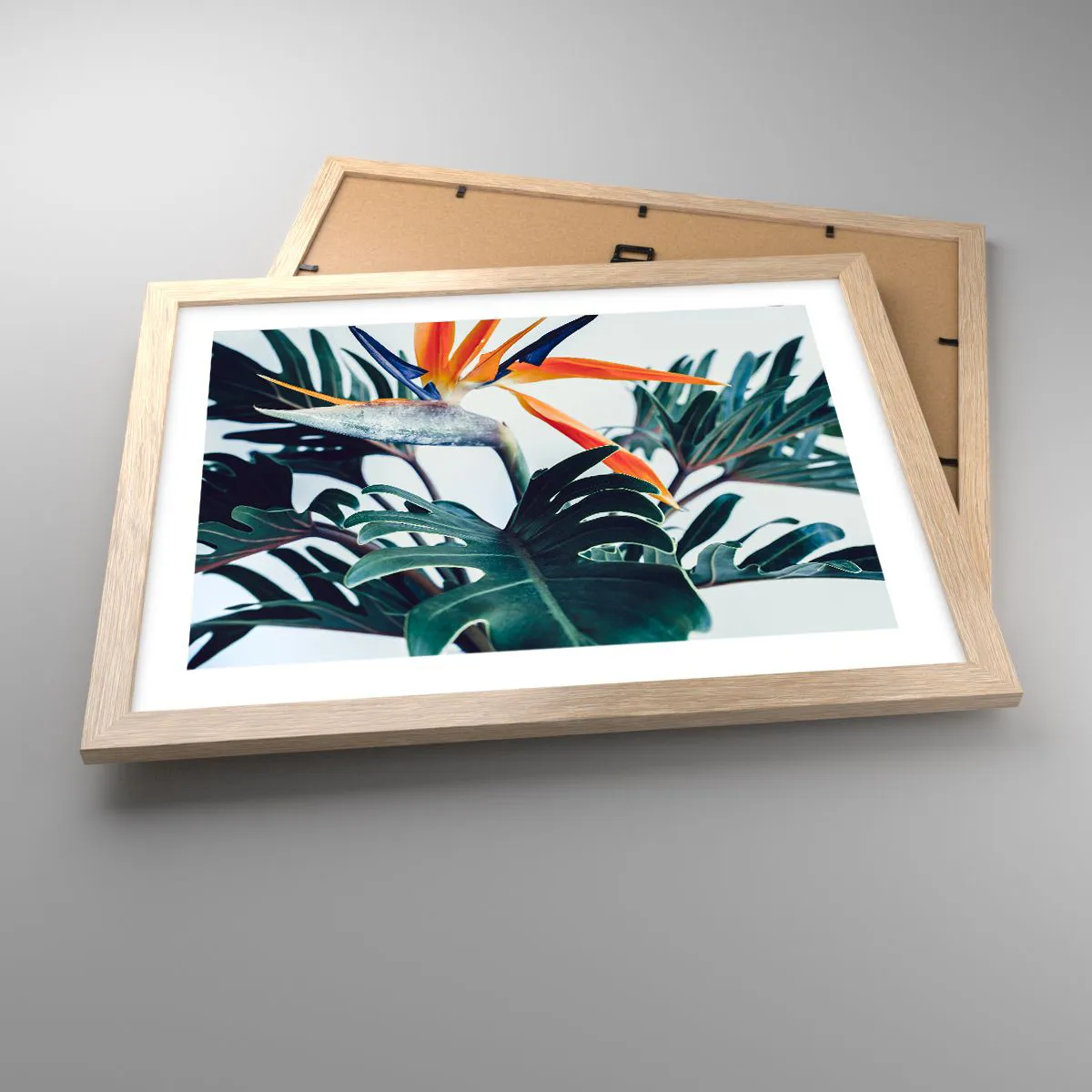 Affiche dans un chêne clair - Poster - Le buisson oiseaux - 40x30 cm