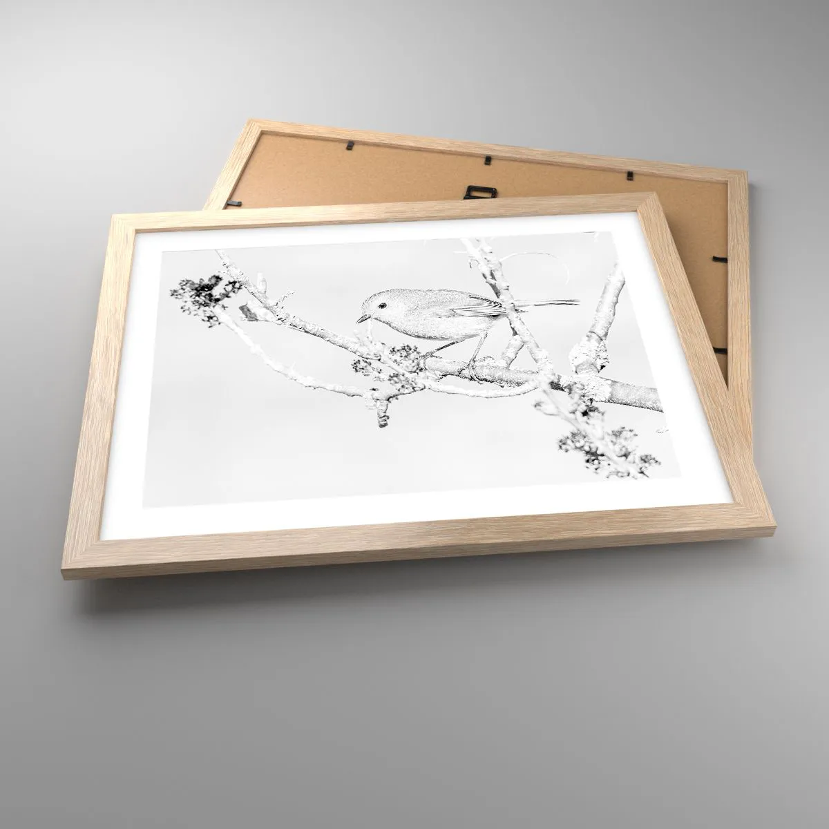 Poster in einem Rahmen aus heller Eiche - Wintermorgen - 40x30 cm