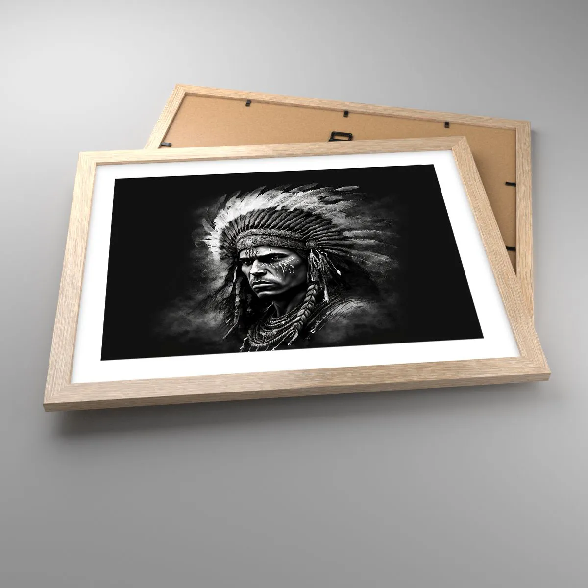 Plakat w ramie jasny dąb - Wódz i wojownik - 40x30 cm
