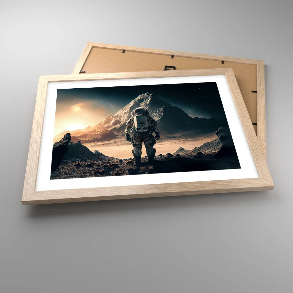 Poster in light oak frame - New Challenge - 40x30 cm