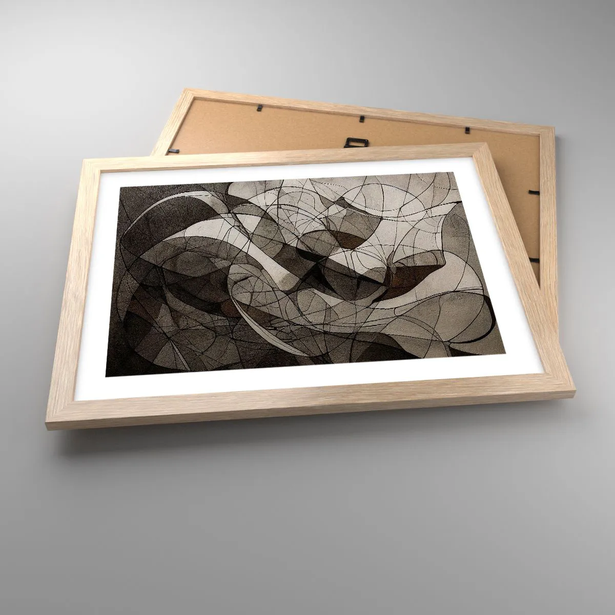 Plagát v ráme zo svetlého duba - Obeh farieb Zeme - 40x30 cm