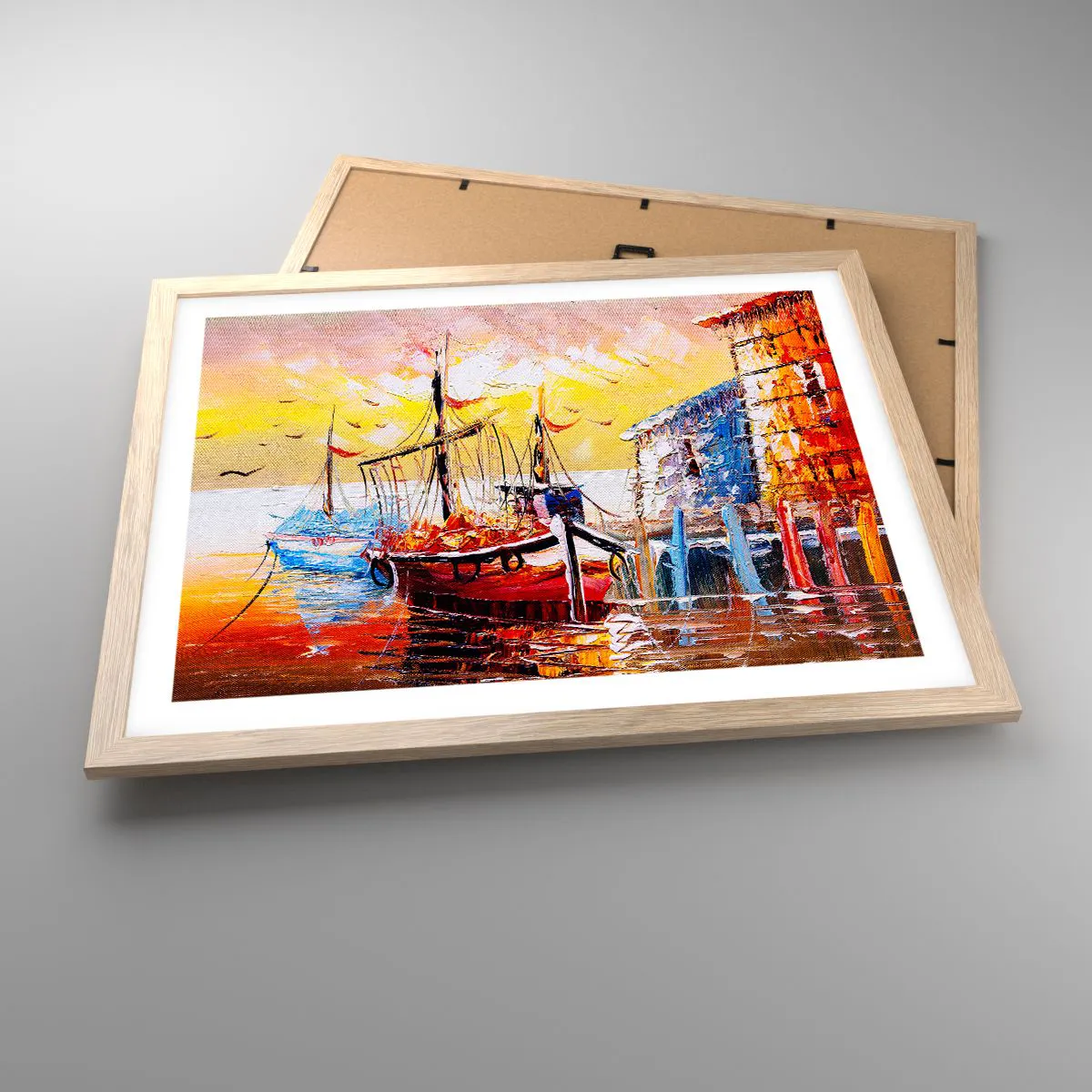 Affiche dans un chêne clair - Poster - Bon retour - 50x40 cm