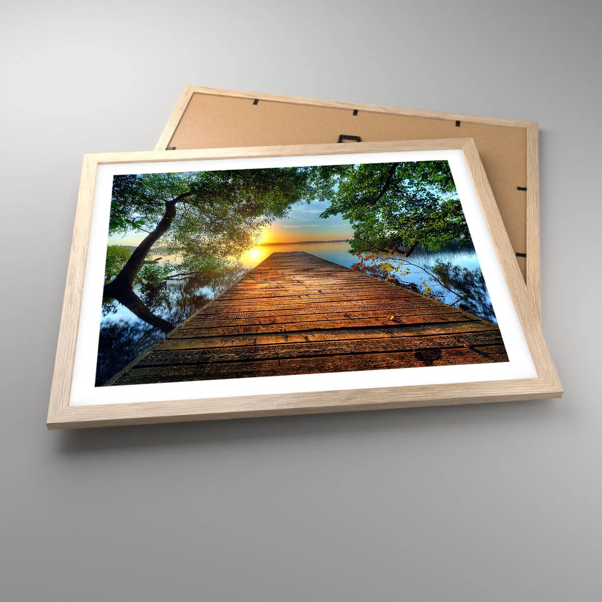 Poster in light oak frame - Don't Hurry, Sit Down - 50x40 cm