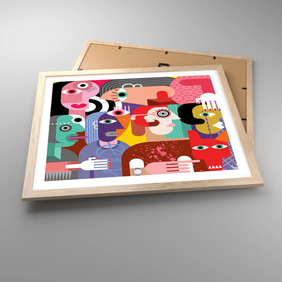 Pôster com moldura de carvalho claro - Viemos da parte do Sr. Picasso - 50x40 cm