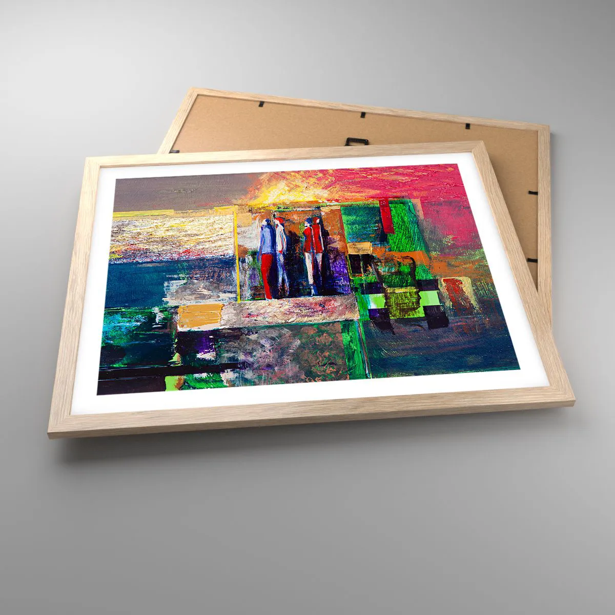 Pôster com moldura de carvalho claro - Relacionamentos e emoções - 50x40 cm