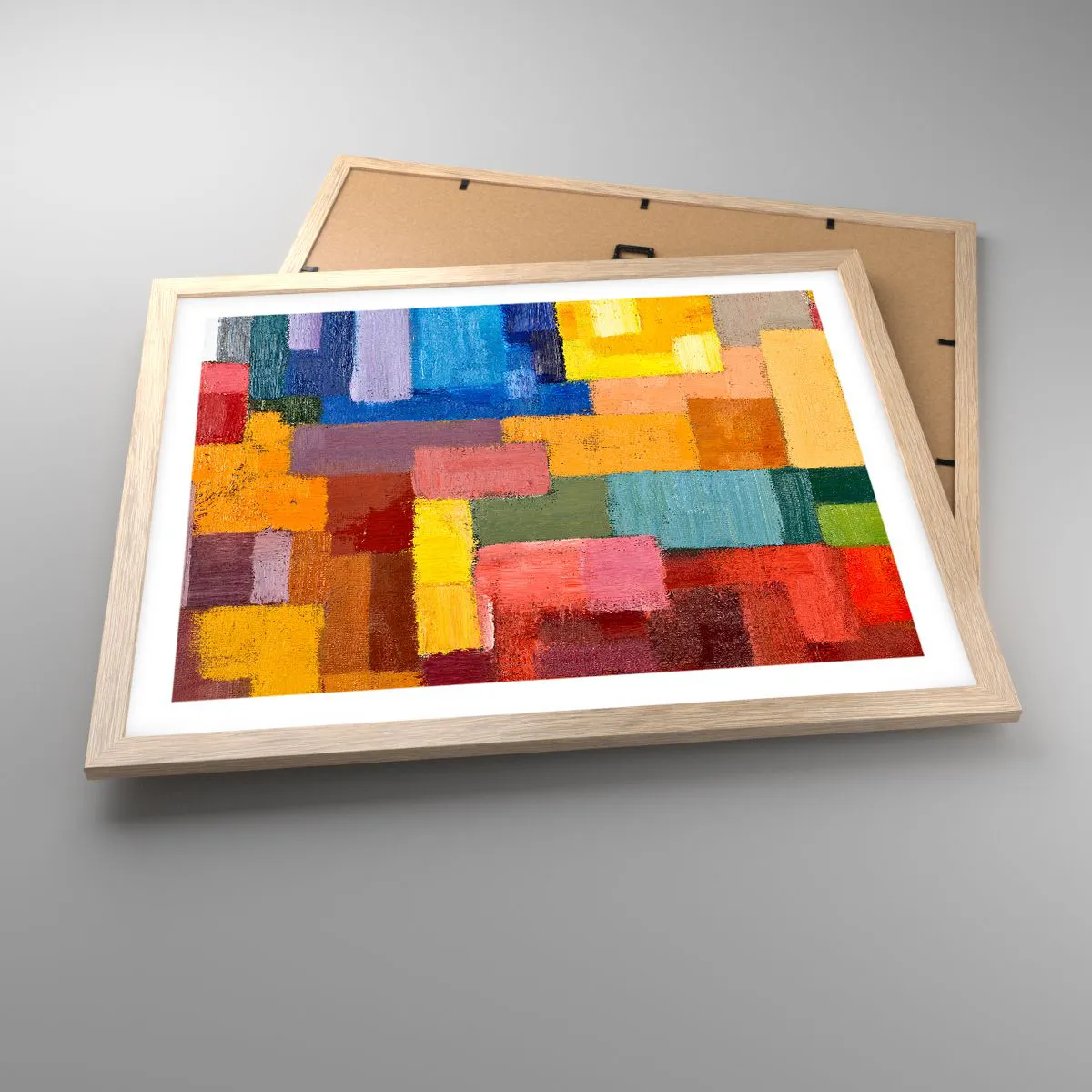 Pôster com moldura de carvalho claro - Cada um diferente, todos coloridos - 50x40 cm