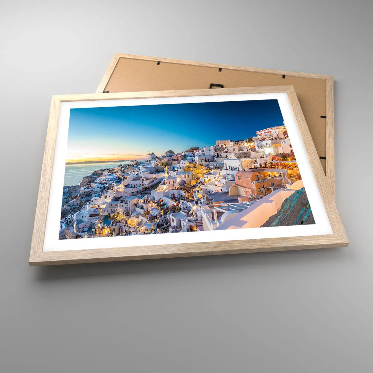 Poster in einem Rahmen aus heller Eiche - Die Essenz des Griechischen - 50x40 cm
