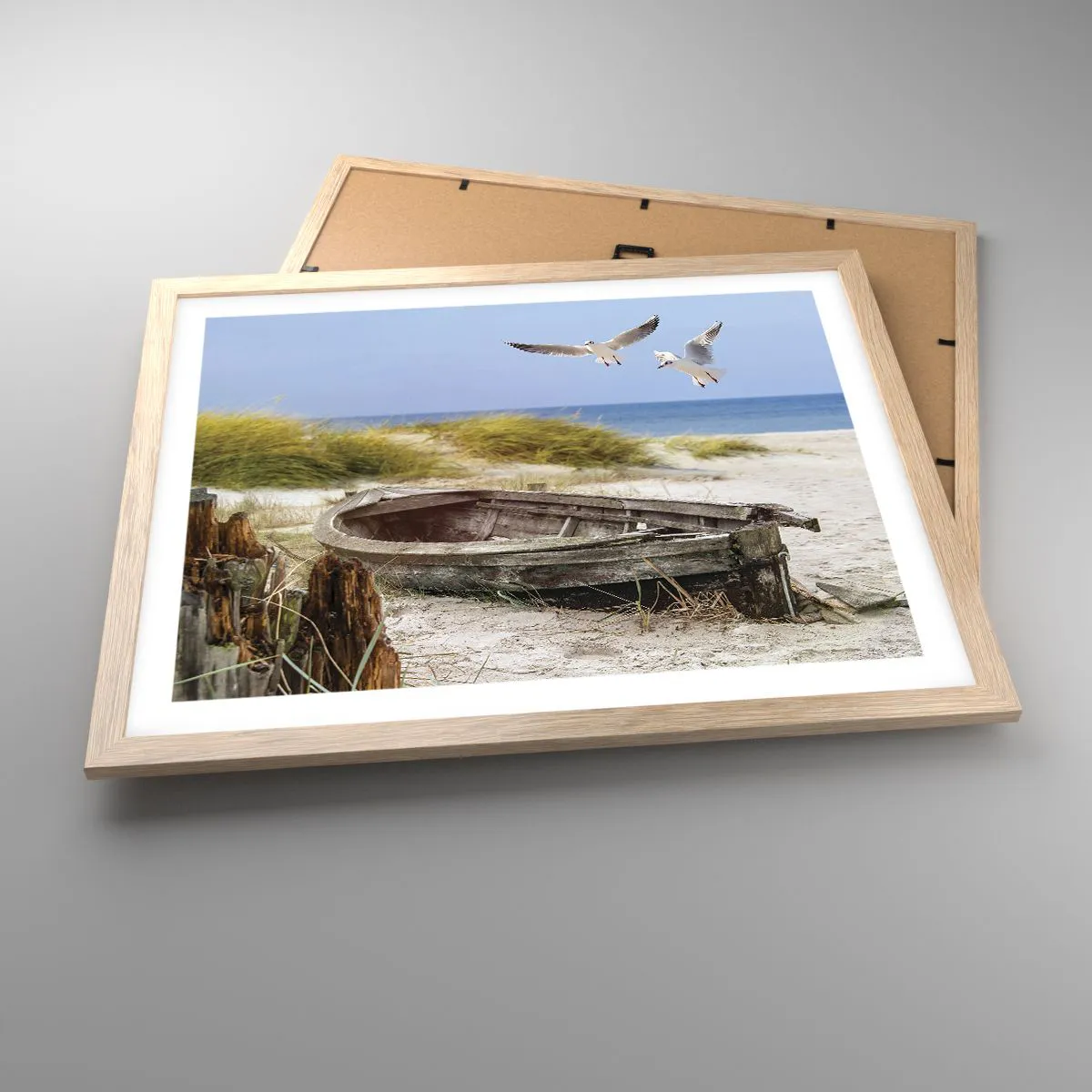 Plagát v ráme zo svetlého duba - Vetrom ožiarené - 50x40 cm