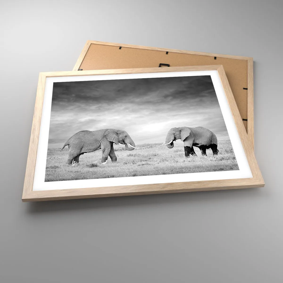 Plakát v rámu světlý dub - Šedá je krásná - 50x40 cm