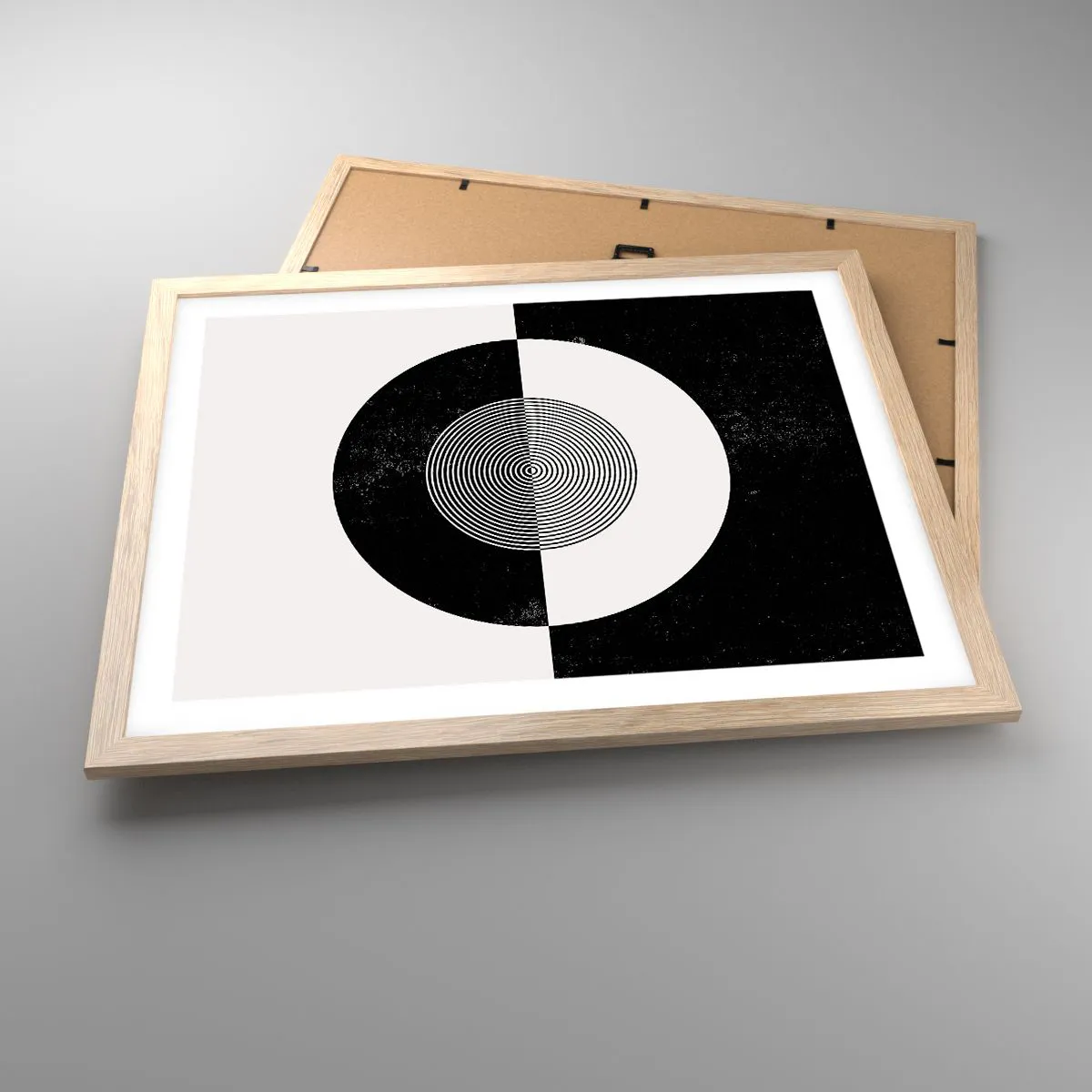 Affisch i ram av ljusek - Harmoni i svart och vitt - 50x40 cm