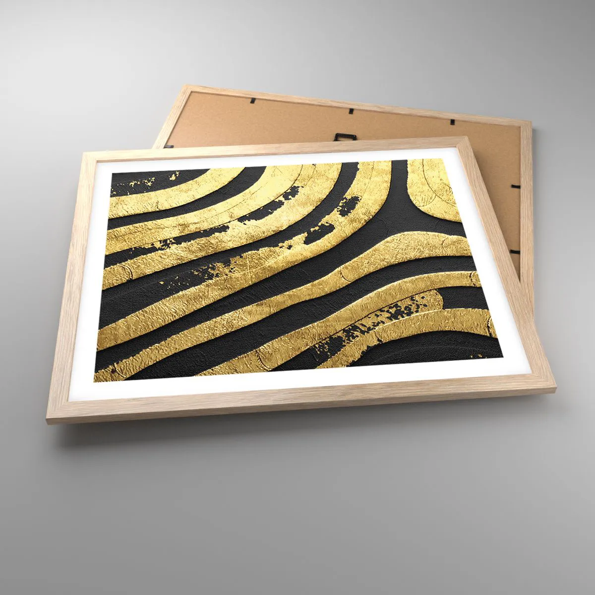 Plakát v rámu světlý dub - Vše plyne - 50x40 cm