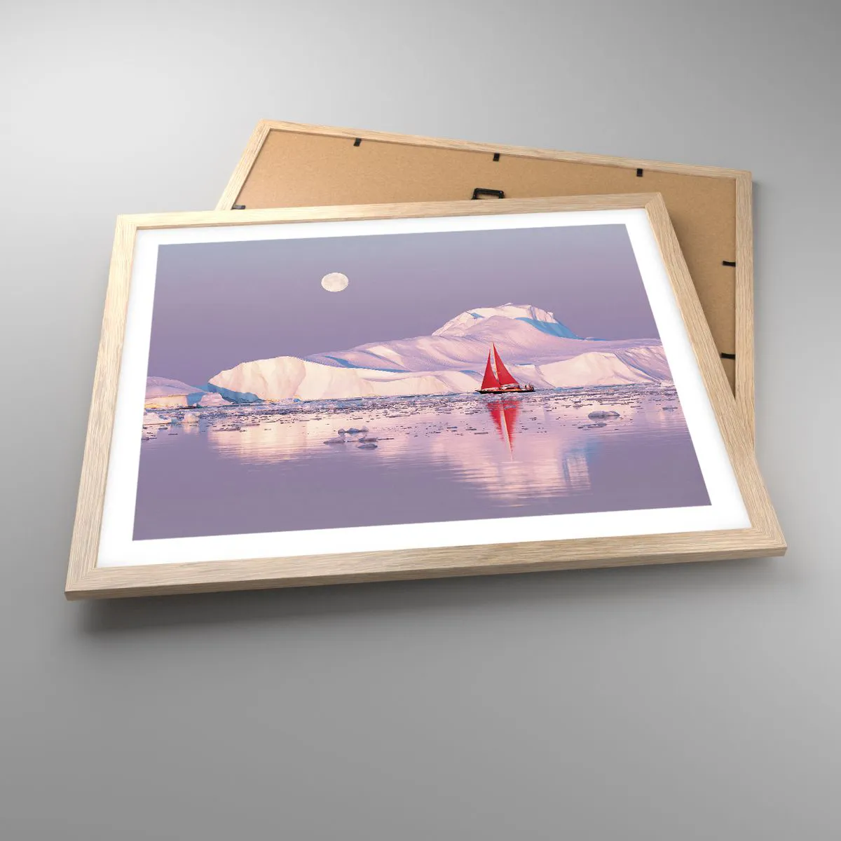 Plakat w ramie jasny dąb - Żar żagla, chłód lodu - 50x40 cm