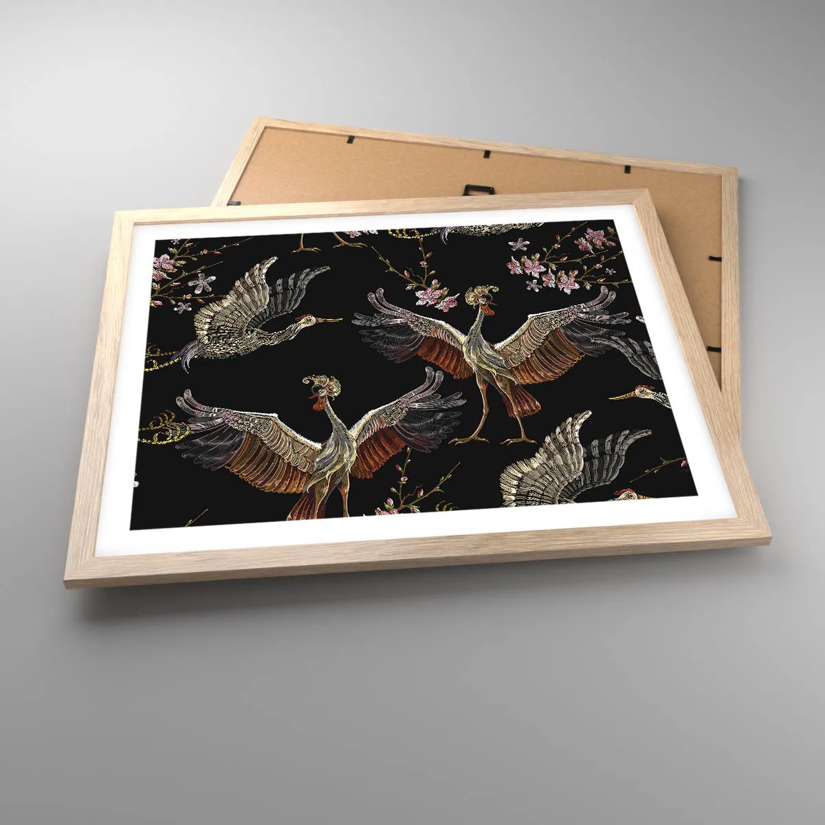 Poster in light oak frame - Fairy Tale Bird - 50x40 cm