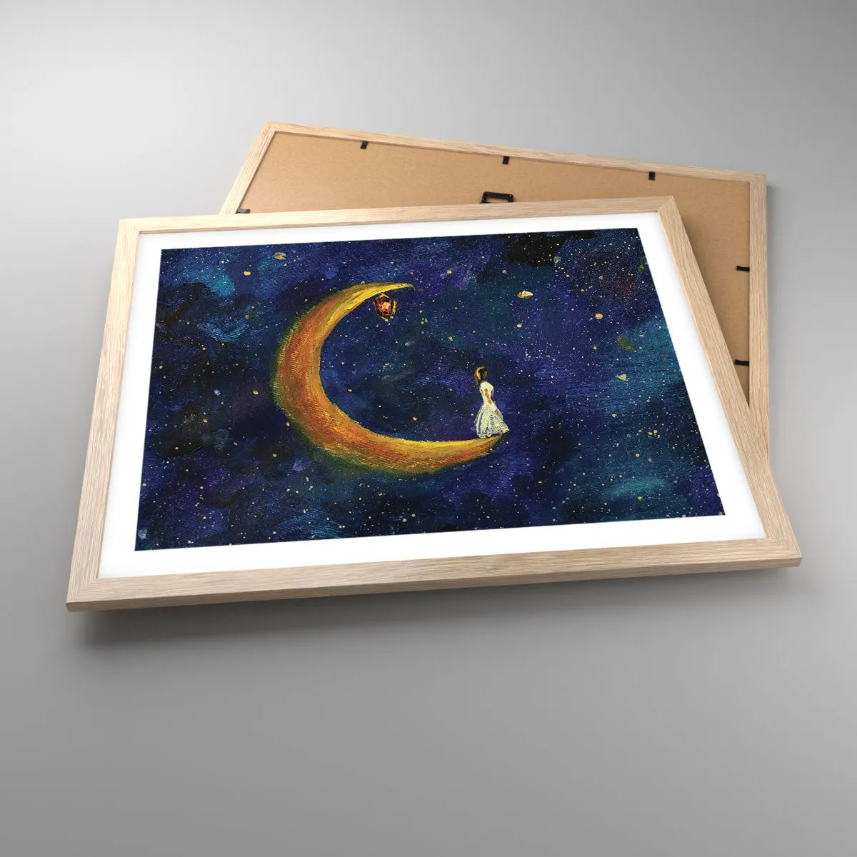 Poster in light oak frame - Calling of the World - 50x40 cm