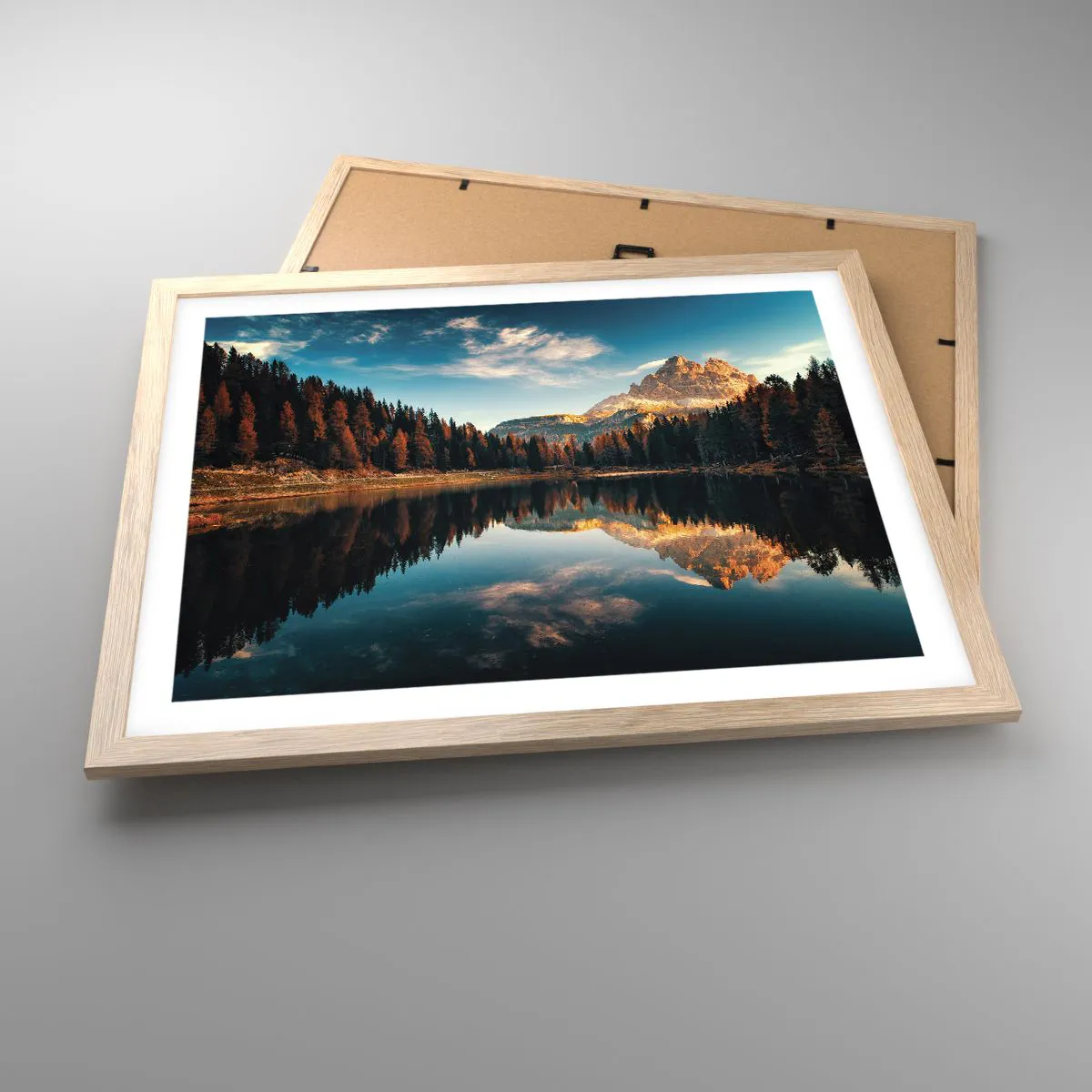 Plakat i ramme af lyst egetræ - Dobbelt landskab - 50x40 cm